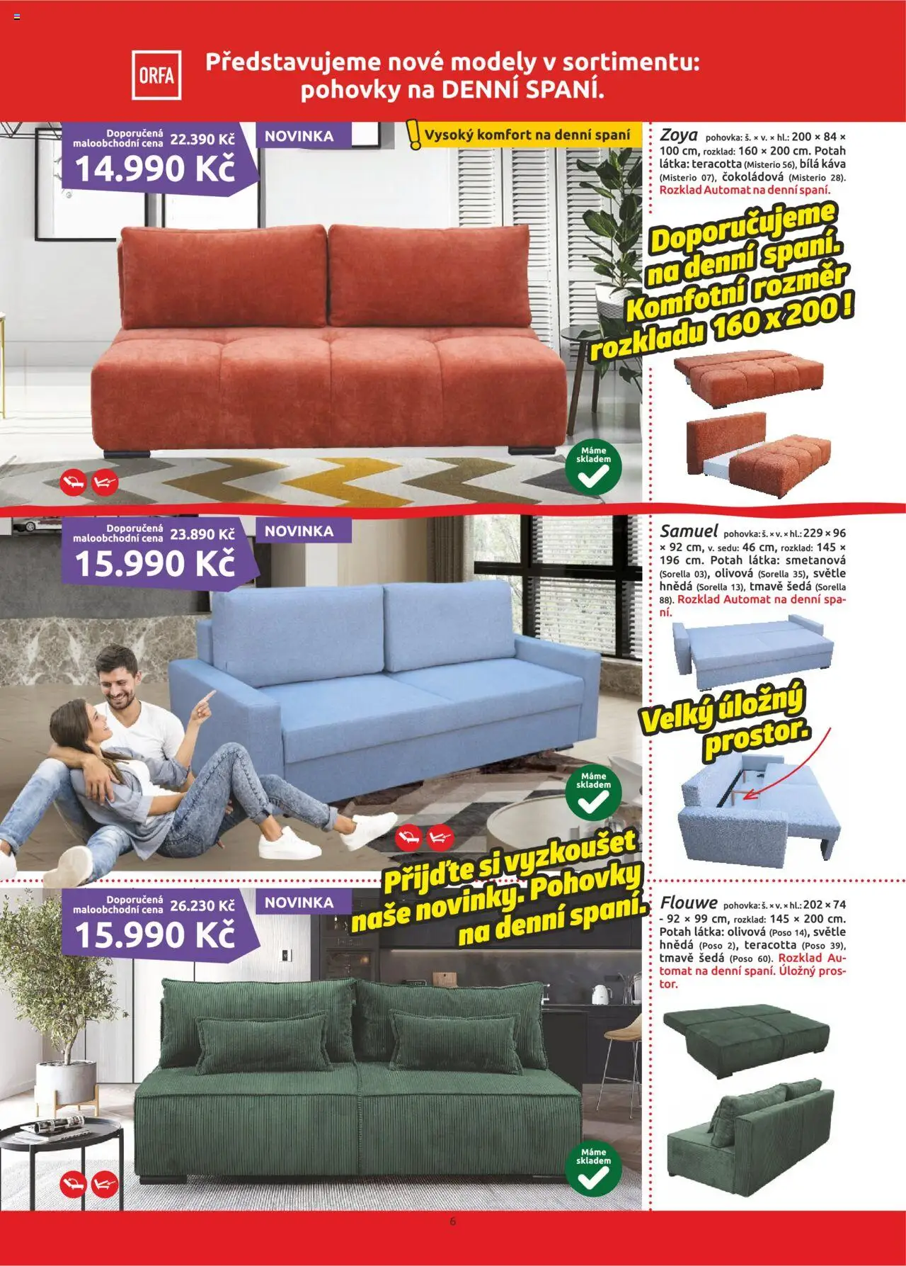 ORFA nábytek leták od 01.07.2025 | Strana: 6 | Produkty: Káva, Pohovka, Modely