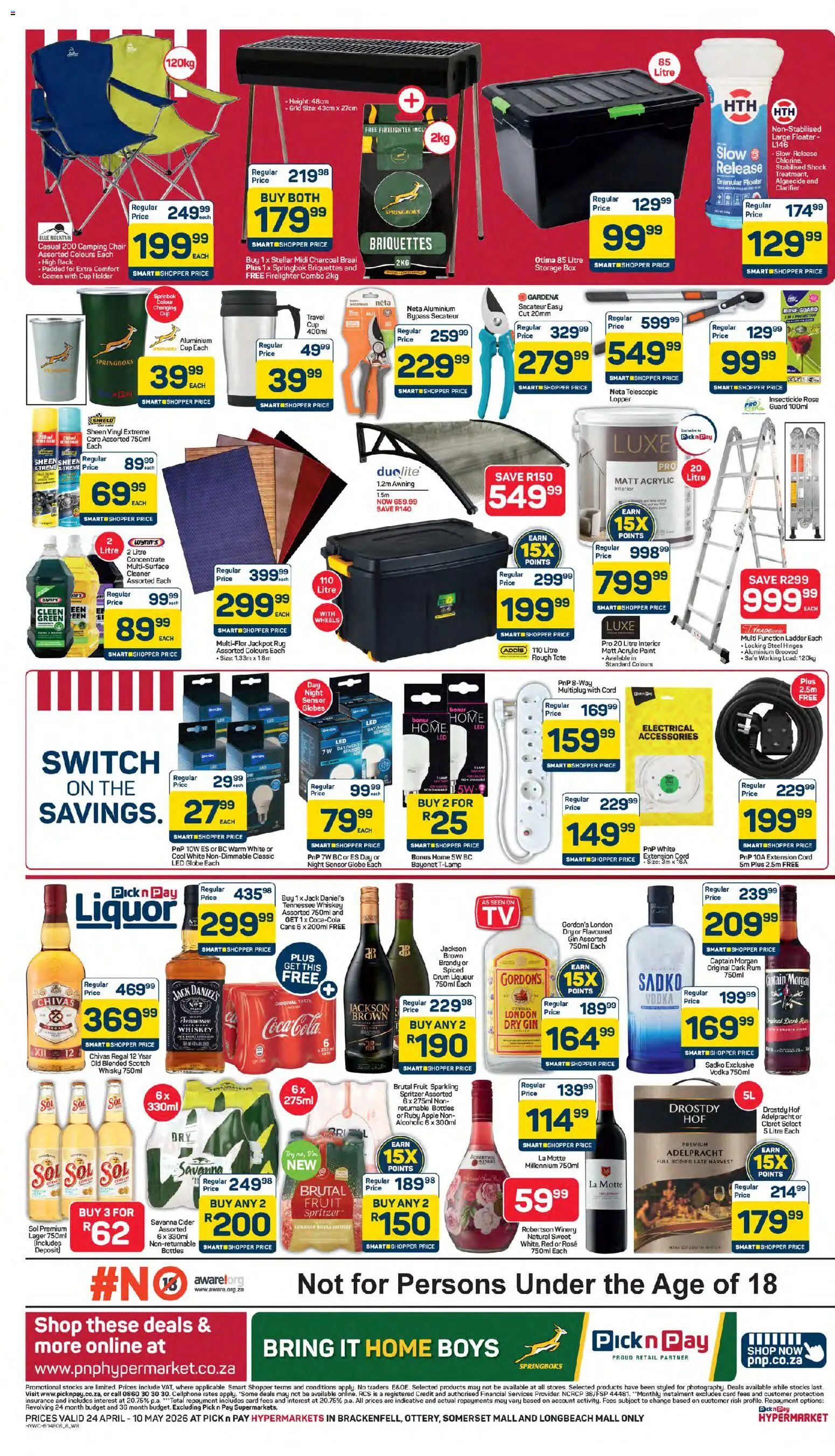 New Pick n Pay catalogue – valid from 24.04.2026 | Page: 8 | Products: Globe, Brandy, Cider, Vodka