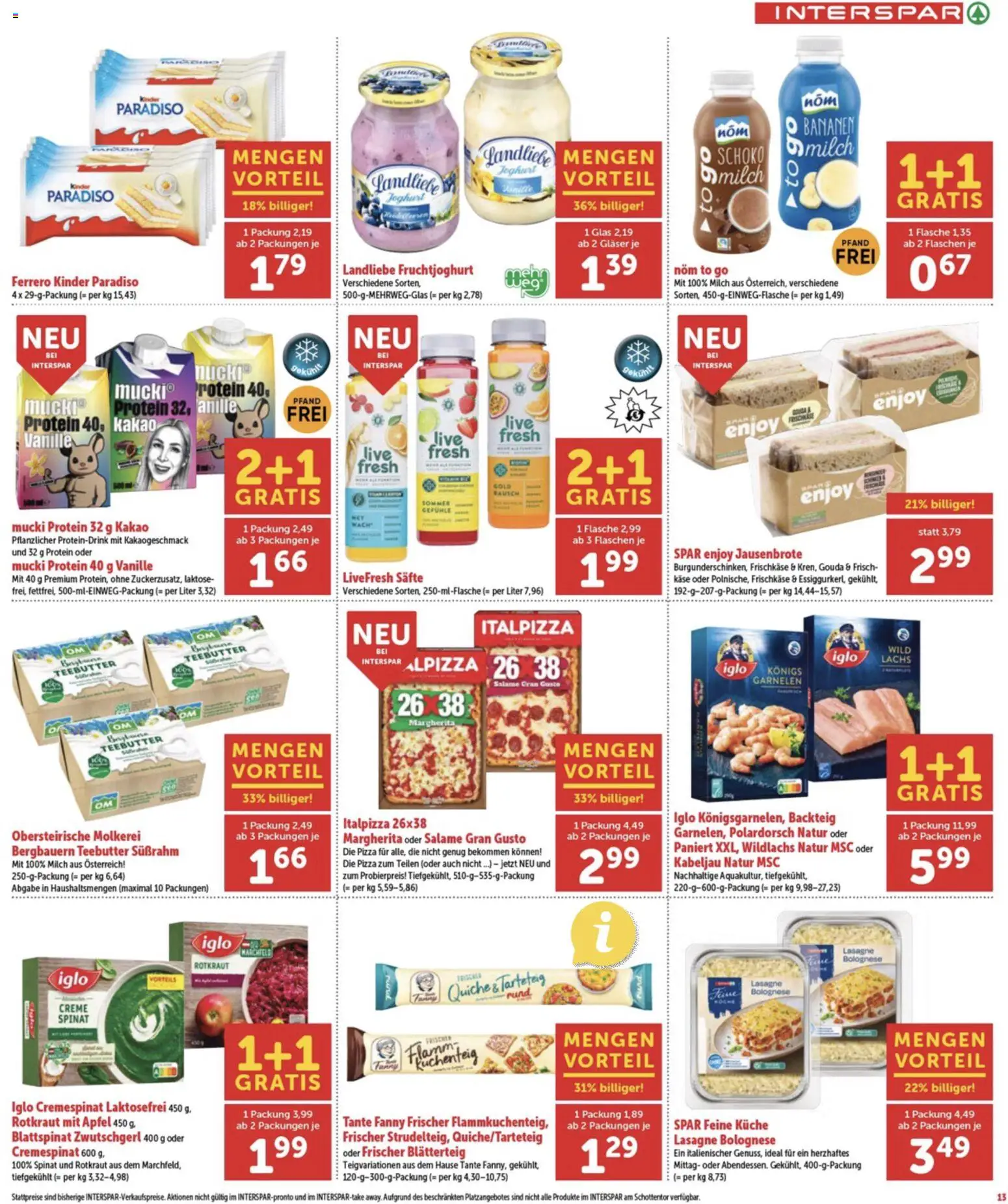 Interspar Flugblatt - Burgenland gültig ab 29.01.2026 | Seite: 14 | Produkte: Käse, Creme, Joghurt, Bananen