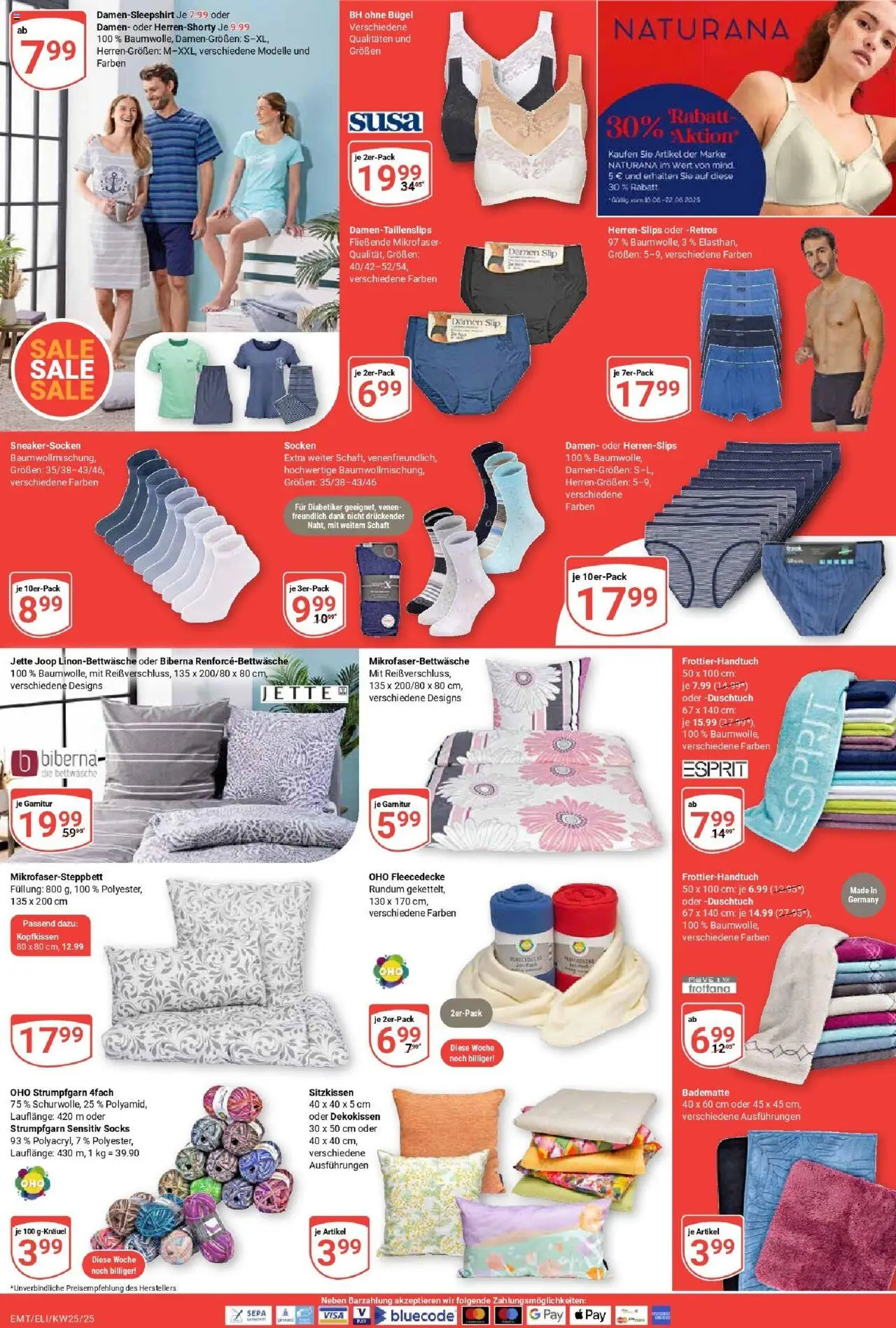 Globus prospekt Erfurt-Linderbach	 - gültig ab dem 15.06.2025 | Seite: 22 | Produkte: Bettwäsche, Kopfkissen, BH, Slip