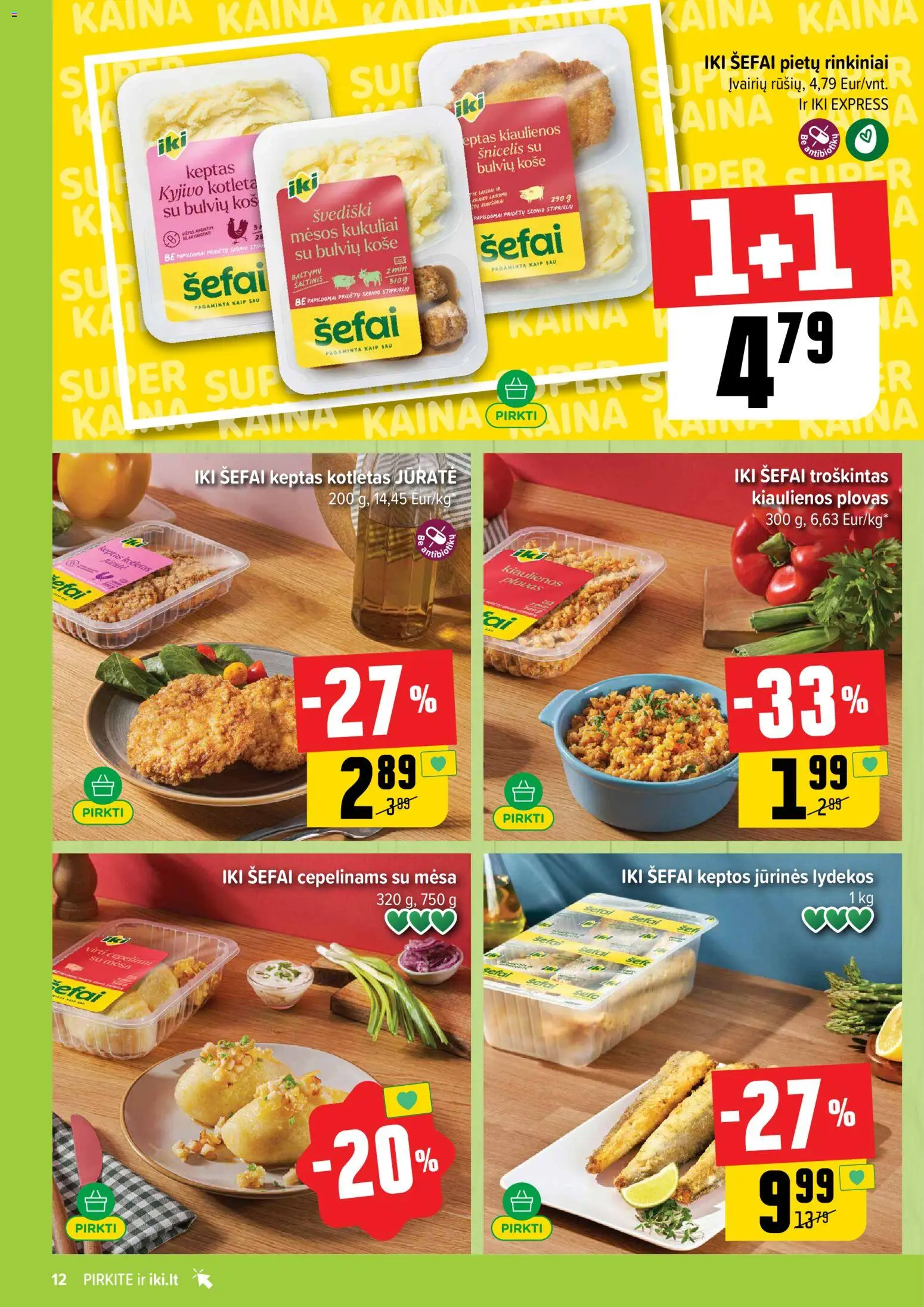 IKI akcijos nuo 27.04.2026 | Puslapis: 12 | Prekių: Košė, Kiaulienos