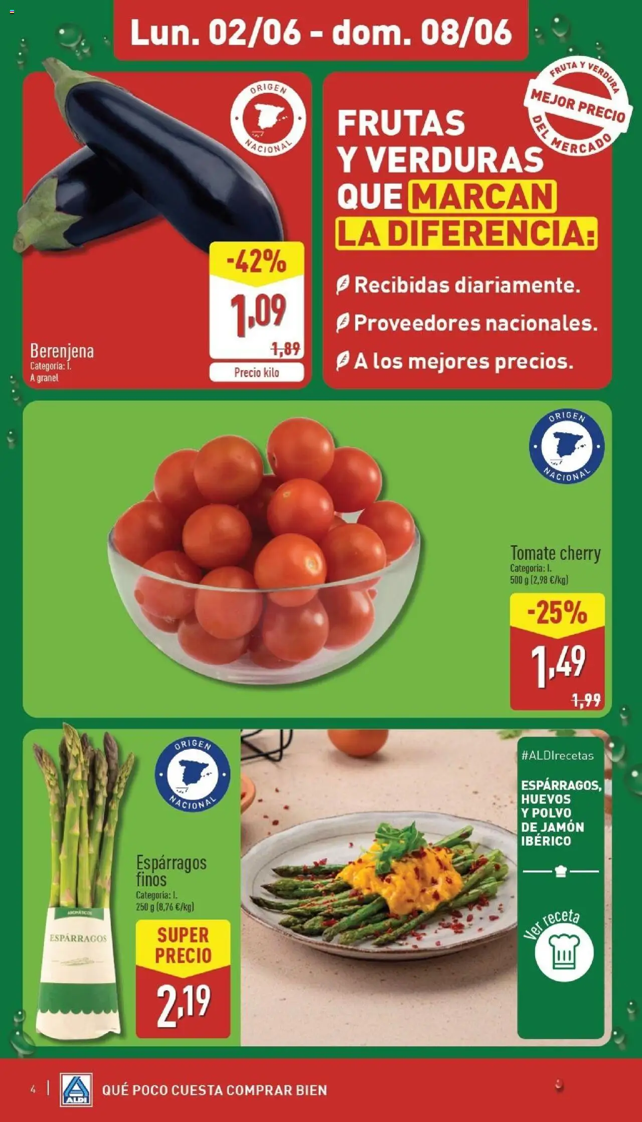 Aldi folleto Península │ válido desde el 02.06.2025 | Página: 4 | Productos: Polvo, Huevos, Jamón ibérico, Νερό καρύδας