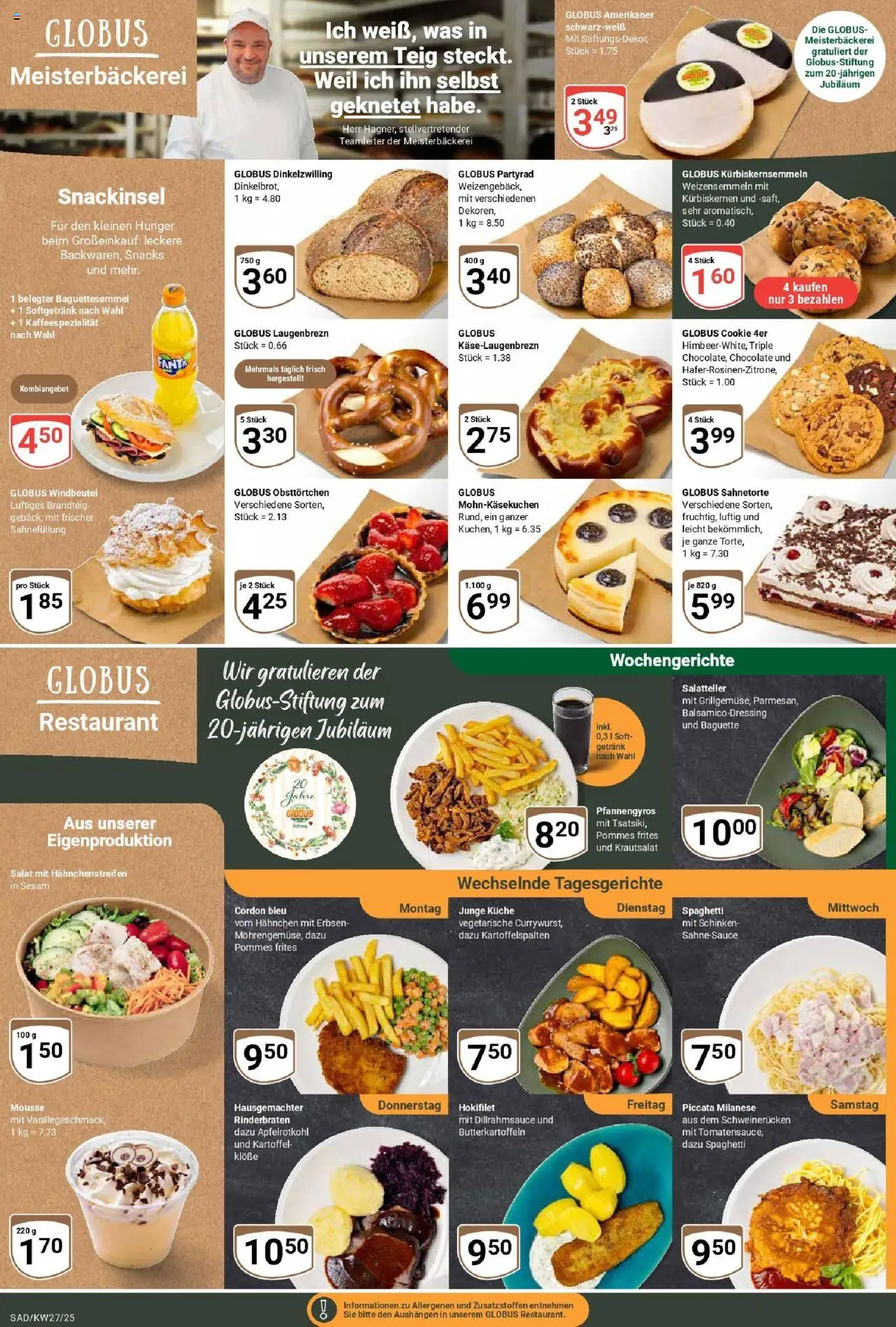 Globus prospekt Schwandorf	 - gültig ab dem 29.06.2025 | Seite: 10 | Produkte: Hahnchen, Pommes, Kuchen, Erbsen