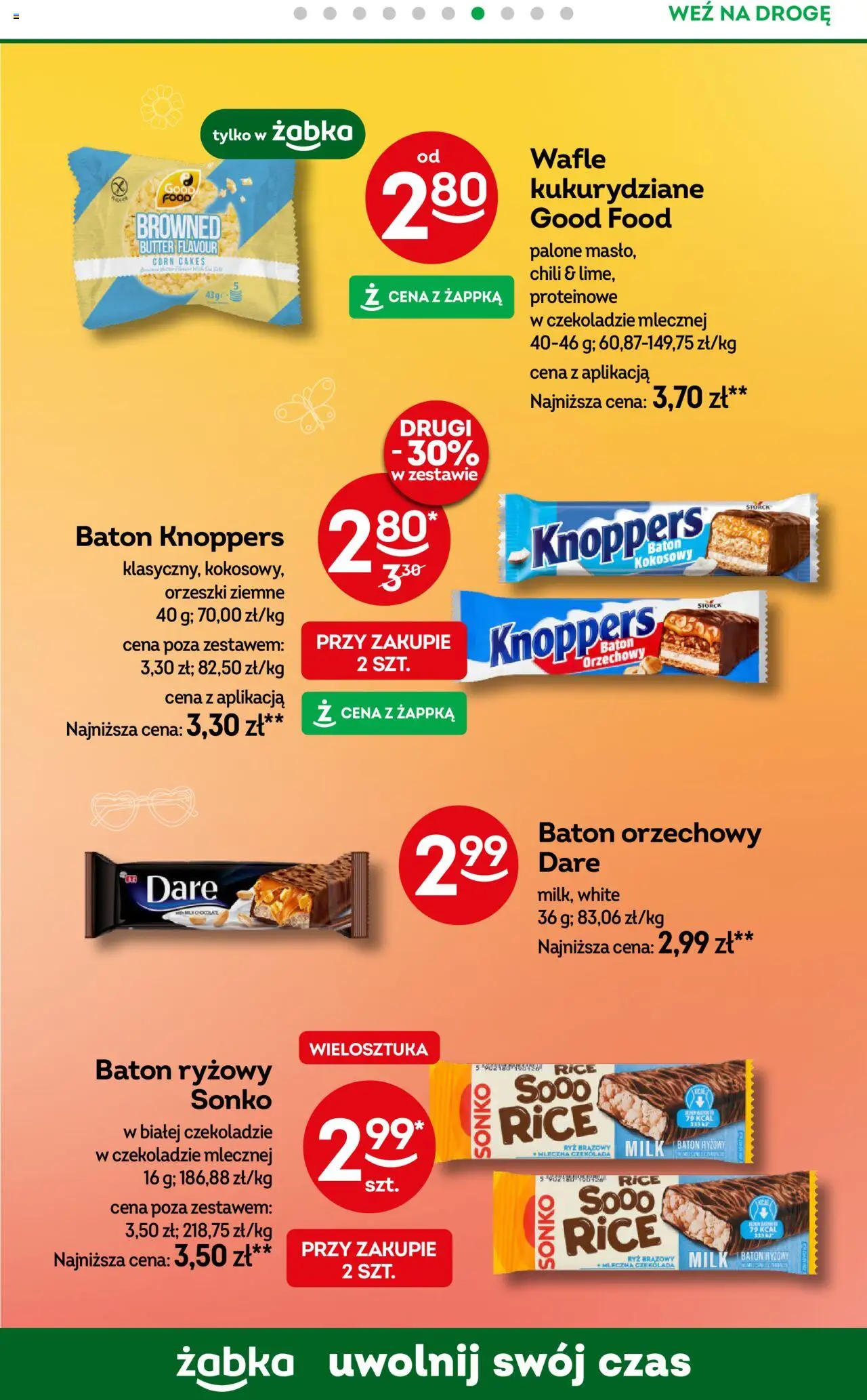 Żabka Gazetka od 13.08.2025 | Strona: 62 | Produkty: Knoppers, Wafle, Baton, Czekolada