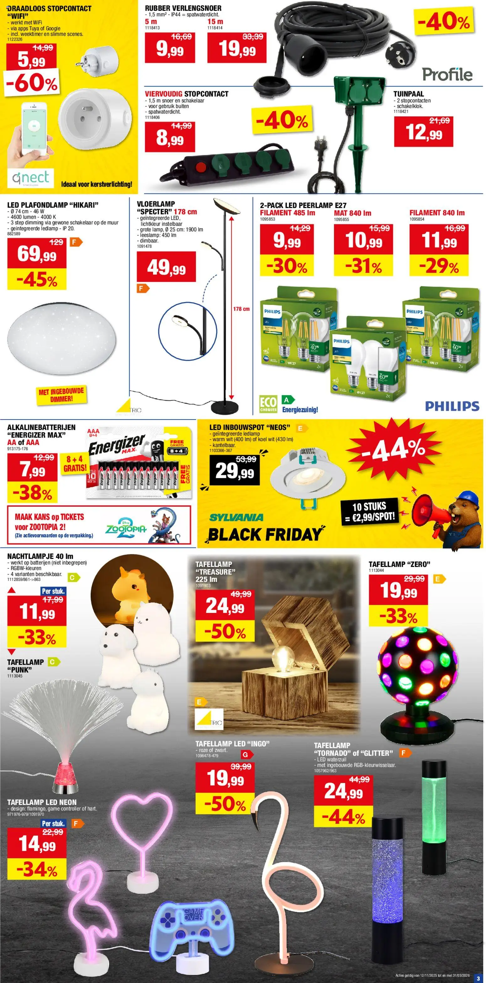 {H1} | Pagina: 3 | Producten: Stopcontact, Batterijen, Ledlamp