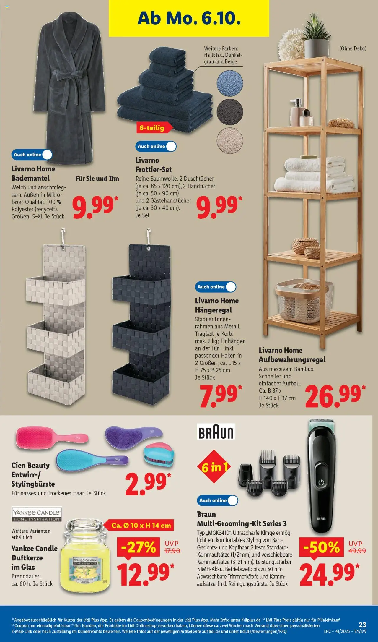 Lidl Prospekt München – gültig ab 06.10.2025 | Seite: 41 | Produkte: Korb, Tür, Bademantel