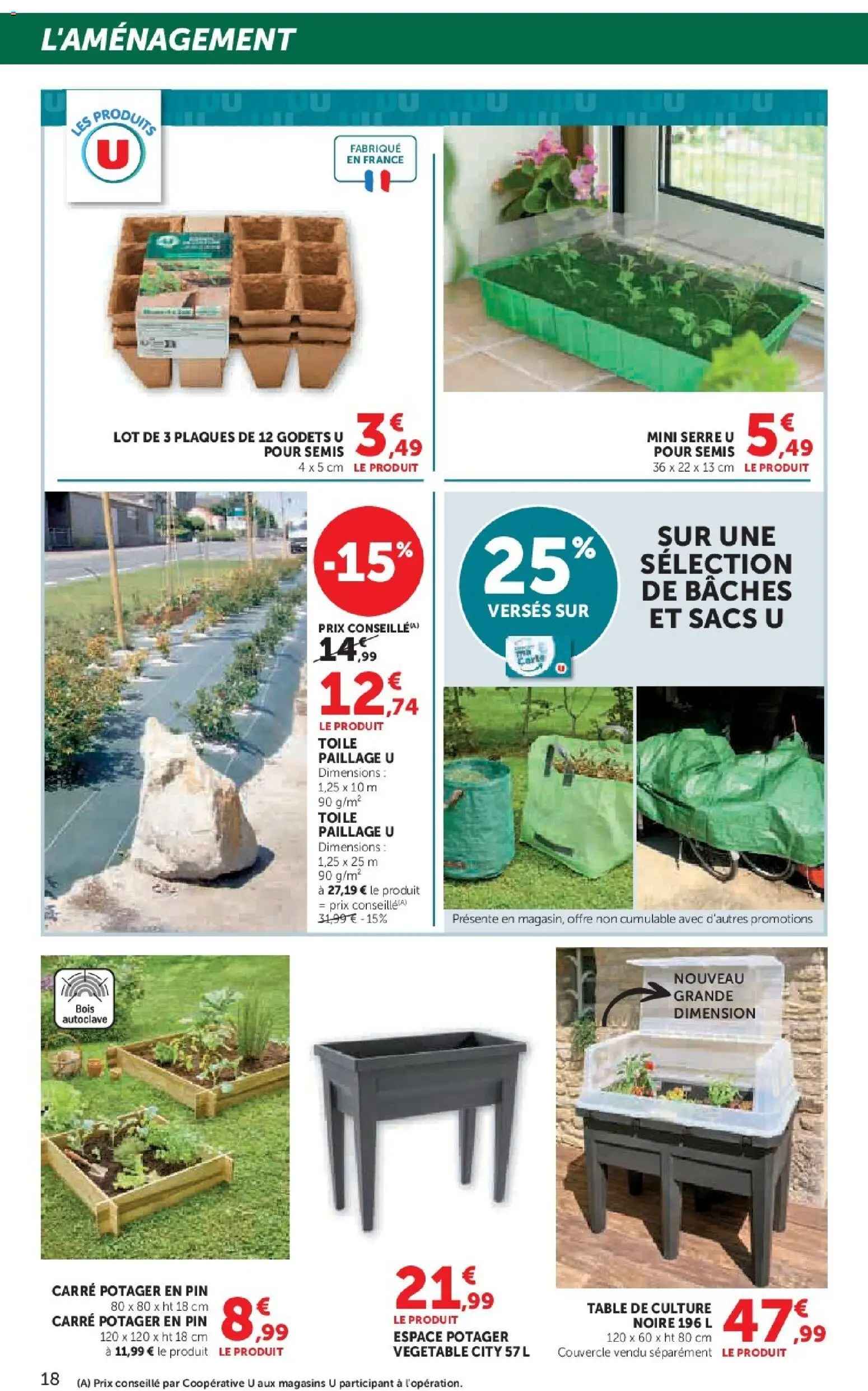 {H1} | Page: 18 | Produits: Carré potager, Table, Mini serre