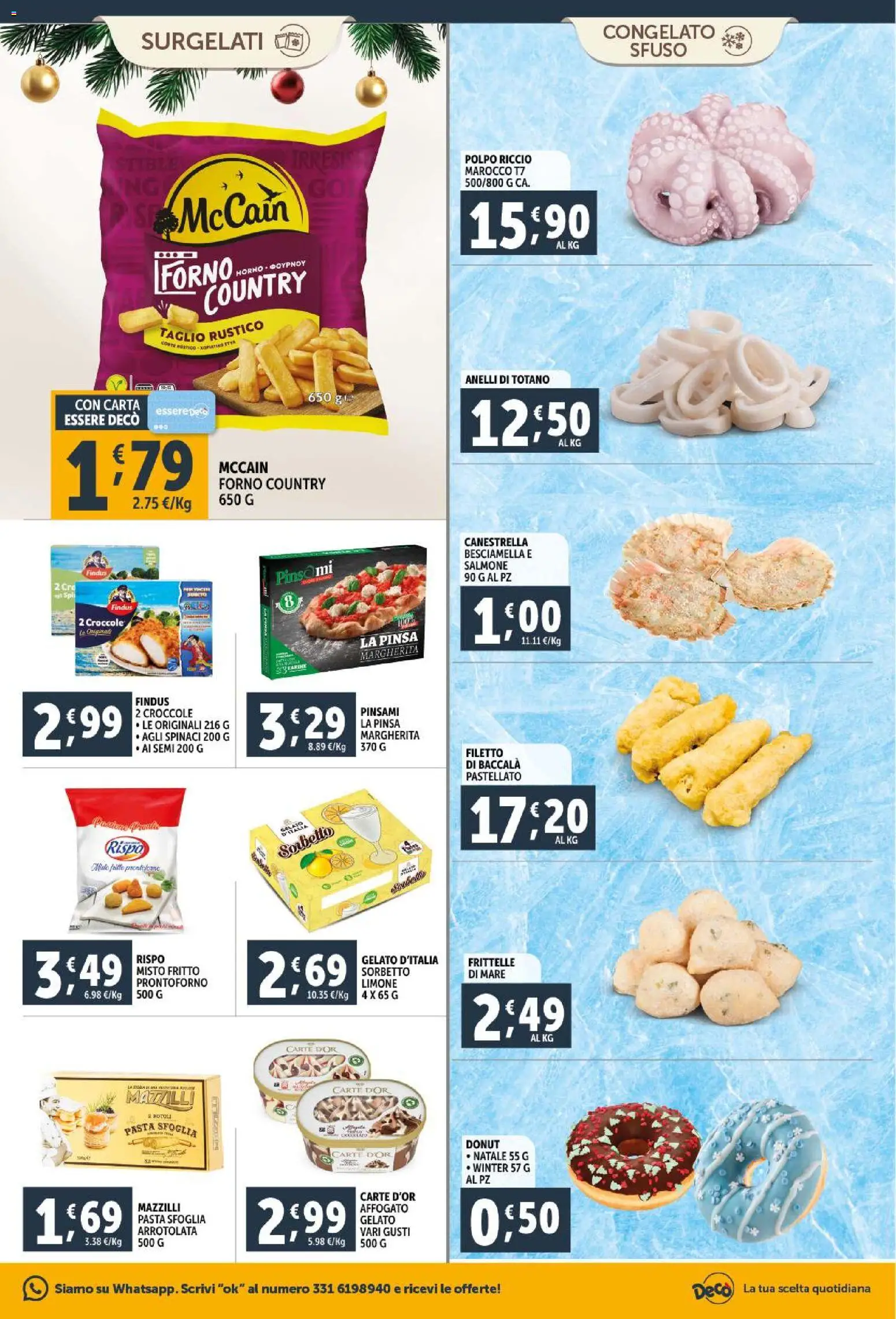 Volantino Decò del 15.12.2025 | Pagina: 17 | Prodotti: Salmone, Sorbetto, Pasta, Forno
