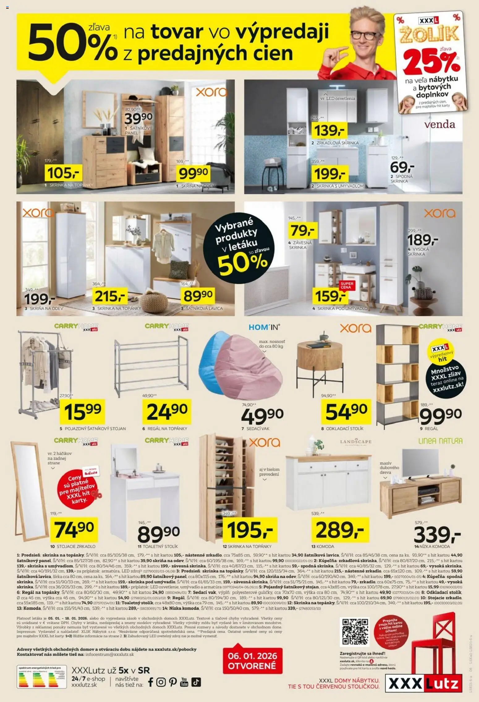 Nové XXXLutz akcie – leták je platný od 05.01.2026 | Strana: 8 | Produkty: Nábytok, Regál, Skriňa, Toaletný stolík