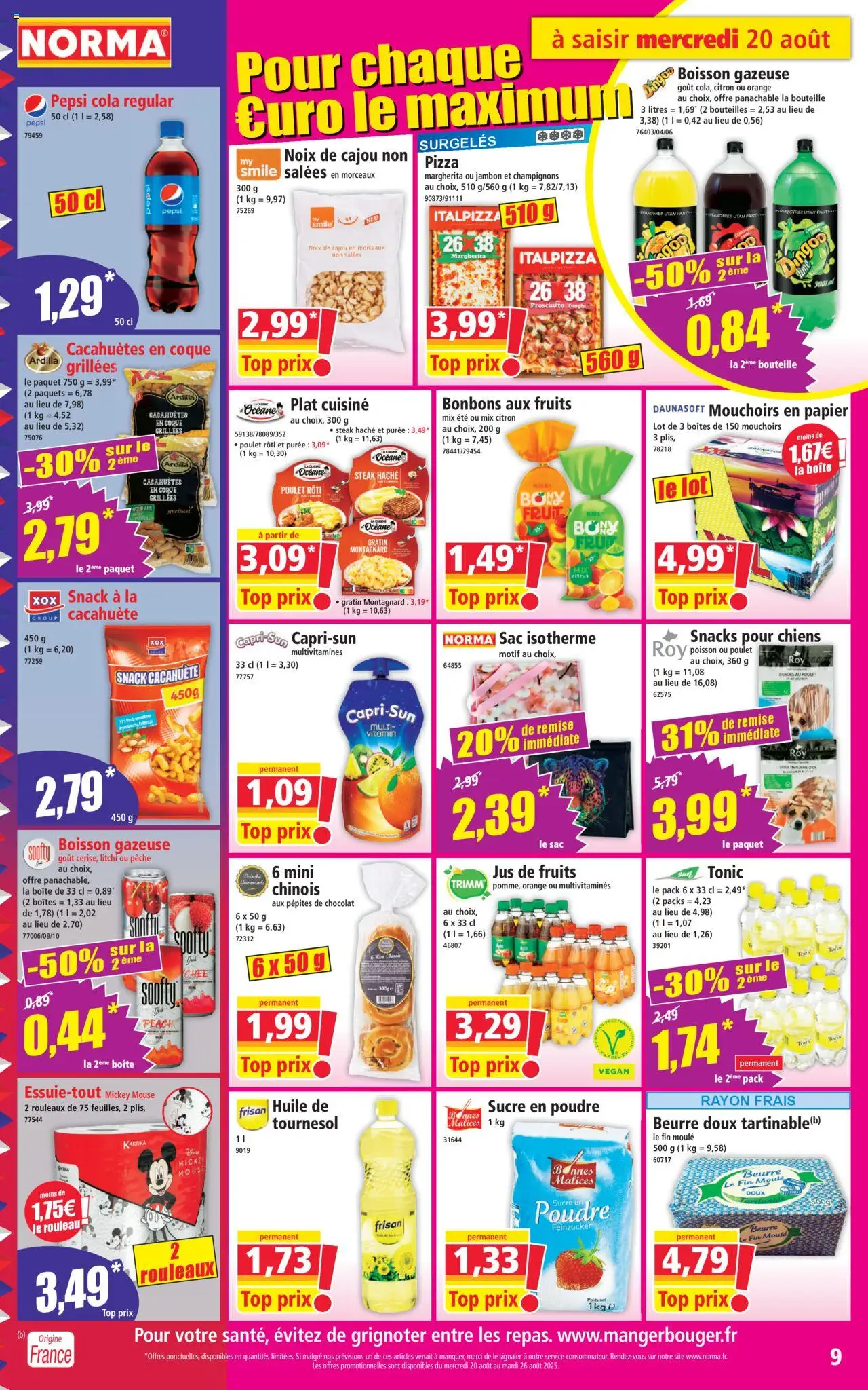  | Page: 9 | Produits: Cacahuète, Noix de cajou, Sac isotherme, Bonbons