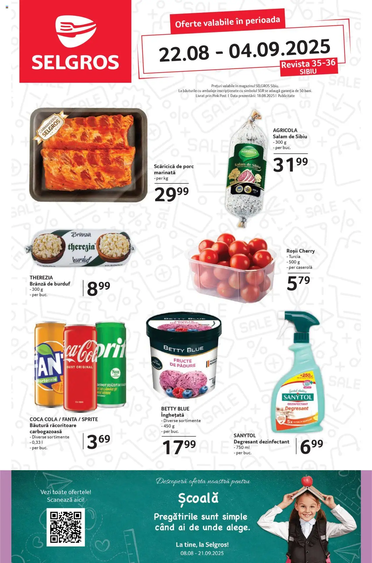 Catalog Selgros - Sibiu – valabil de la 22.08.2025 | Pagină: 1 | Produse: Șal, Amerikan servis, Portocale, Lămâie
