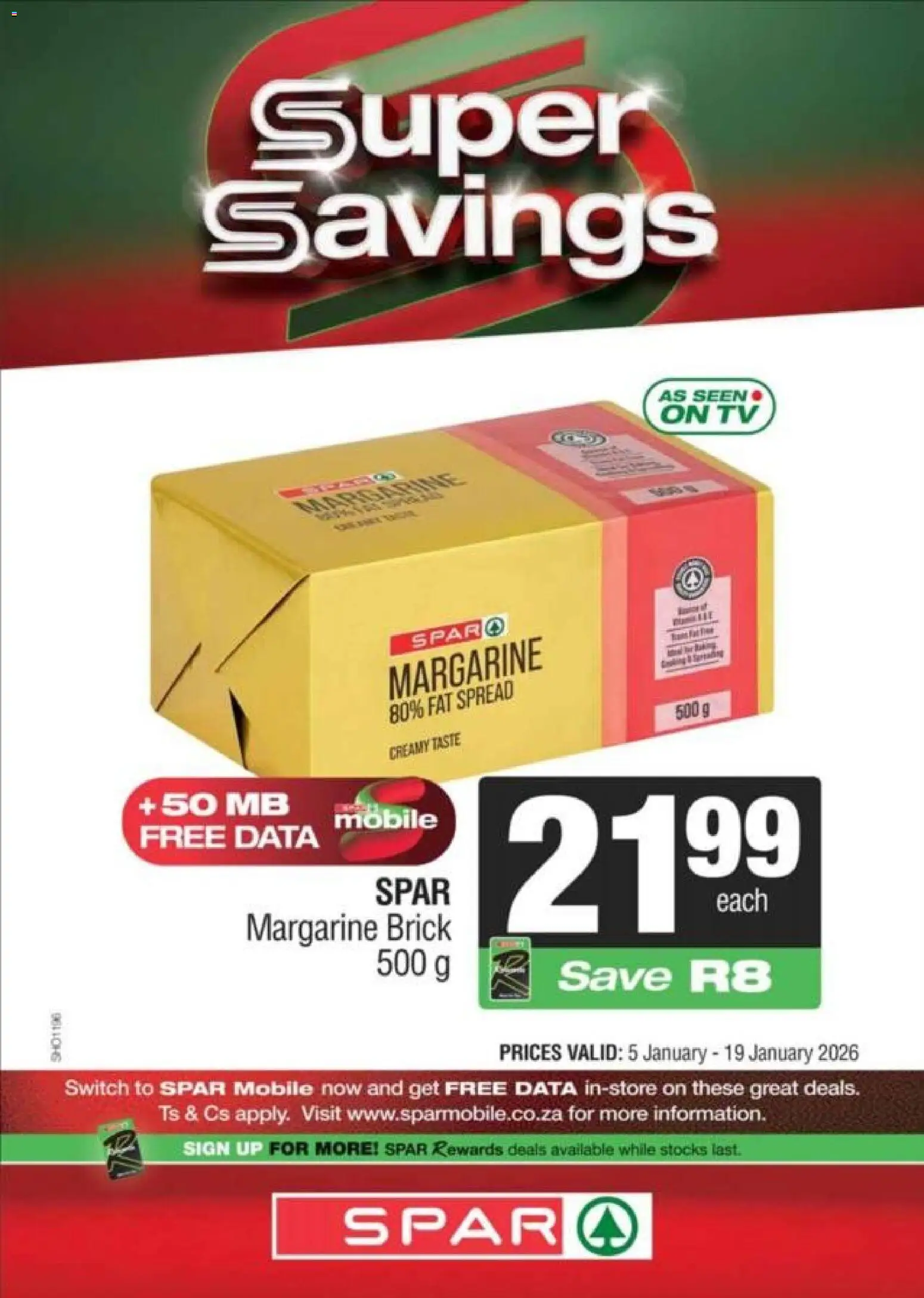 New KWIKSPAR catalogue – valid from 05.01.2026 | Page: 3 | Products: Data, TV, Margarine, Switch