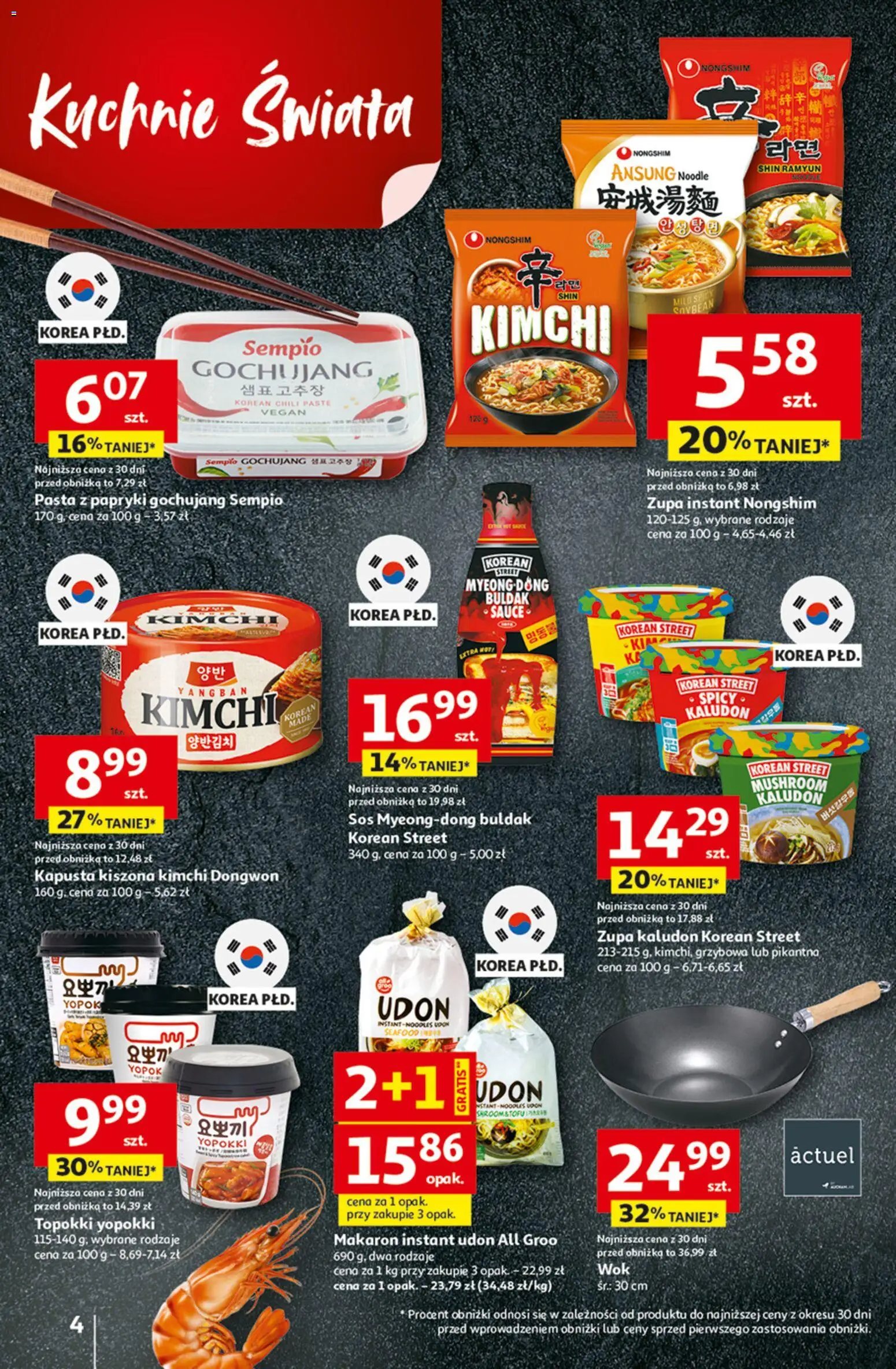 Auchan Gazetka - 30 Lat Hipermarket od 29.01.2026 | Strona: 4 | Produkty: Kimchi, Chili, Kapusta, Zupa