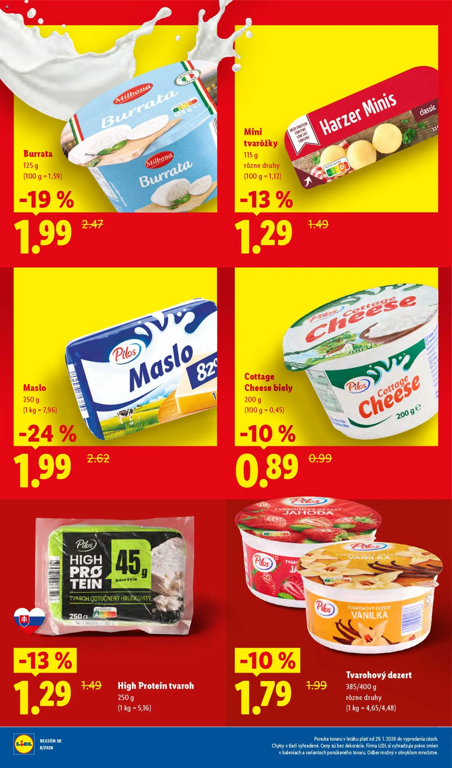 Nové Lidl akcie – leták je platný od 09.03.2026 | Strana: 18 | Produkty: Maslo, Protein, Tvaroh