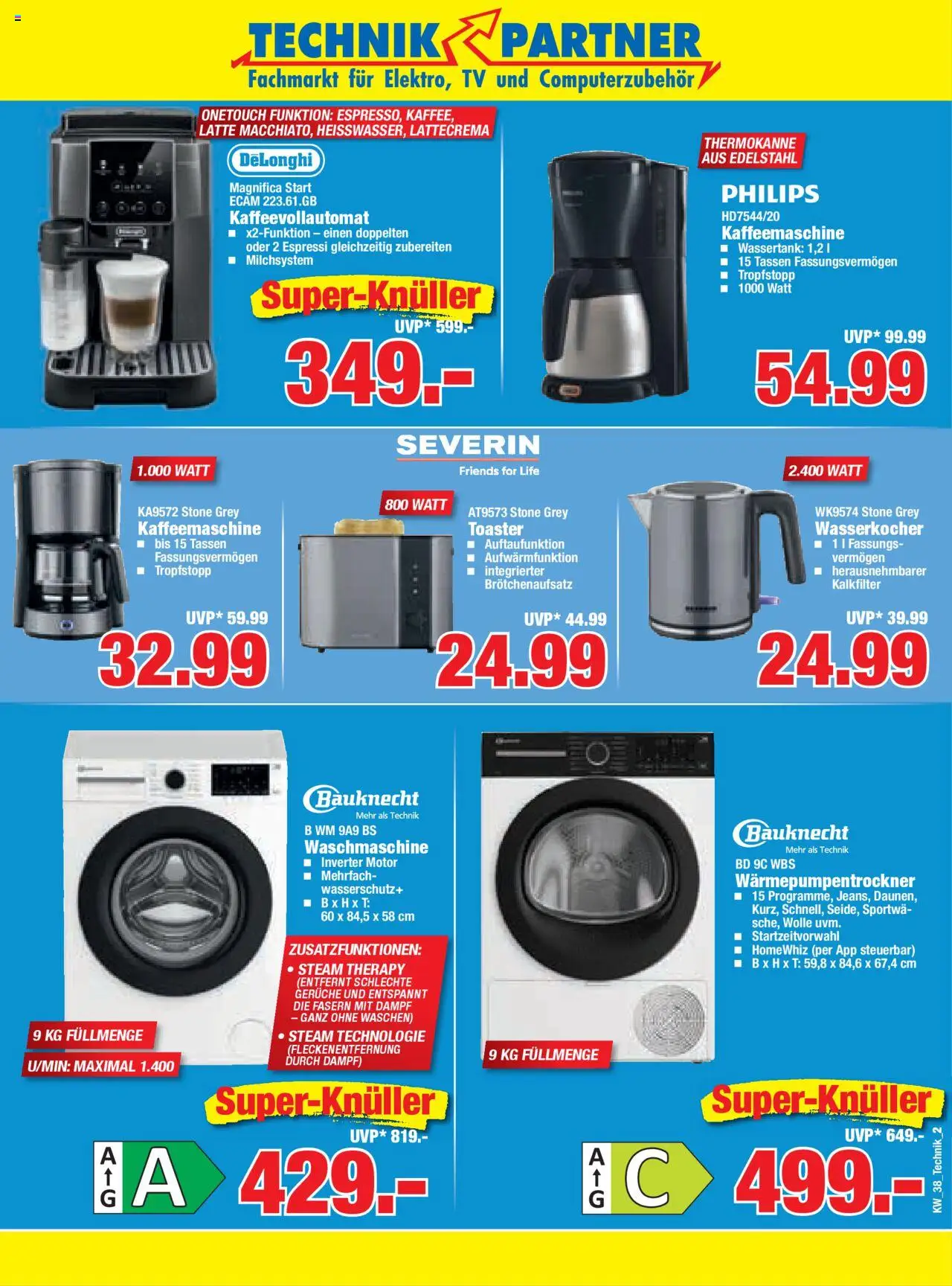 HERKULES - Technik Partner – gültig ab 15.09.2025 | Seite: 2 | Produkte: Kaffeemaschine, Toaster, Kaffeevollautomat, TV