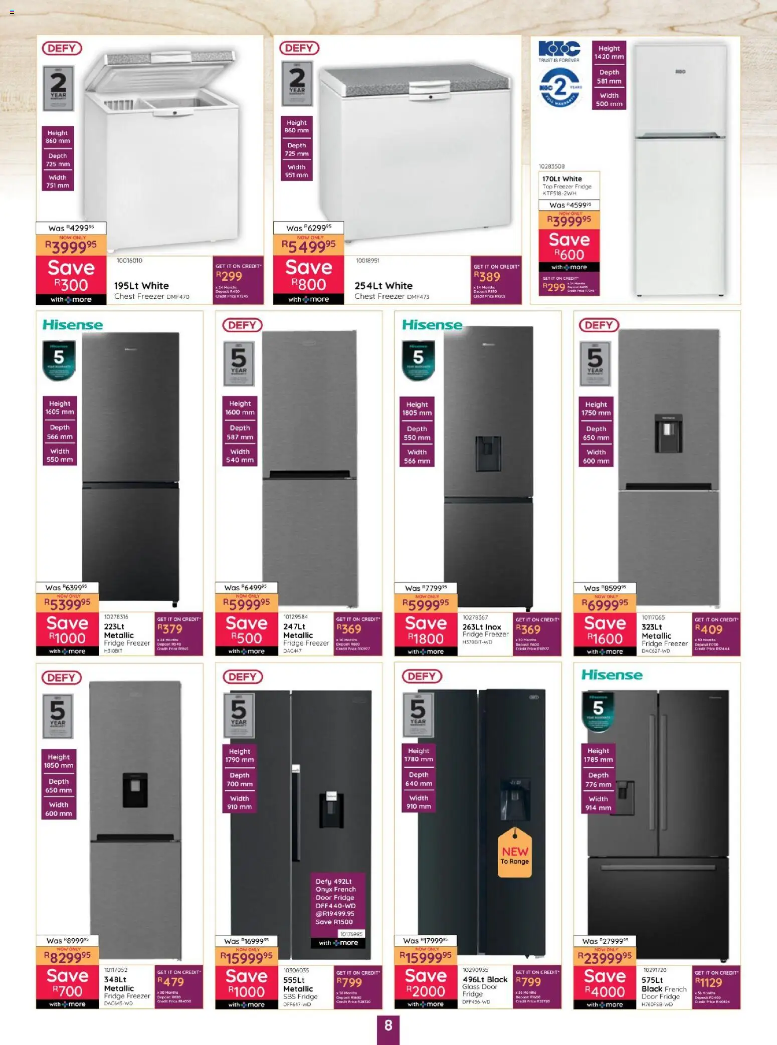 New Bradlows catalogue – valid from 15.01.2026 | Page: 8 | Products: Freezer, Freezer fridge, Fridge, Chest freezer