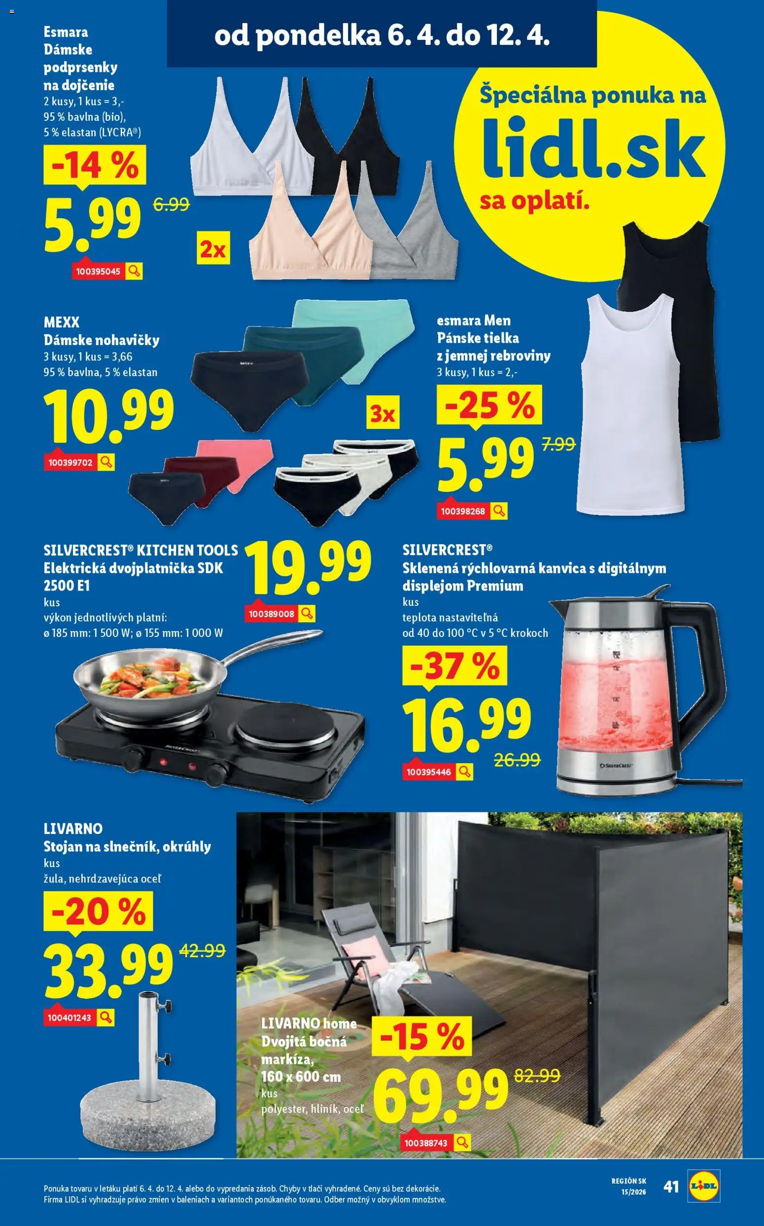 Nové Lidl akcie – leták je platný od 06.04.2026 | Strana: 47 | Produkty: Rýchlovarná kanvica, Kanvica
