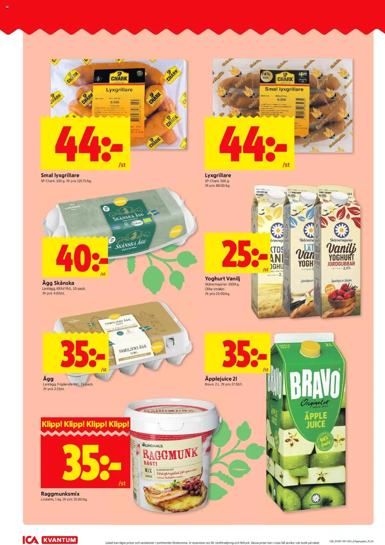 ICA Kvantum reklamblad aktuell från 21.07.2025 | Sida: 6 | Produkter: Yoghurt, Ägg, Juice, Äpple
