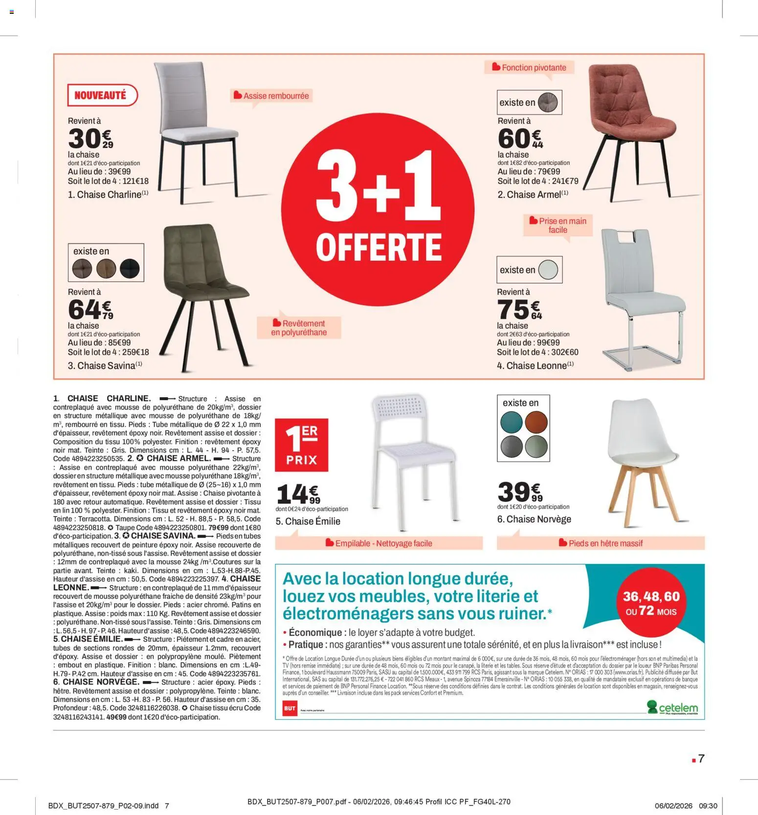 {H1} | Page: 7 | Produits: Mousse, Chaise, Prise, Literie