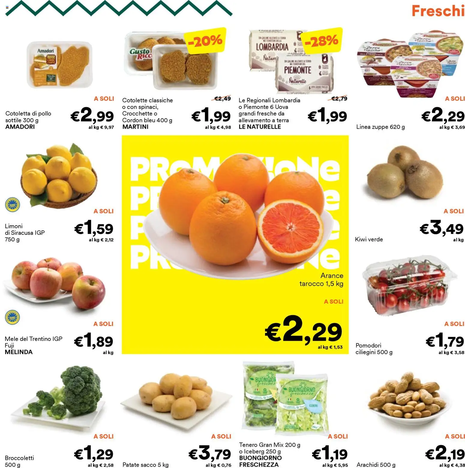 Volantino Unes del 16.02.2026 | Pagina: 17 | Prodotti: Pollo, Arance, Patate, Pomodori