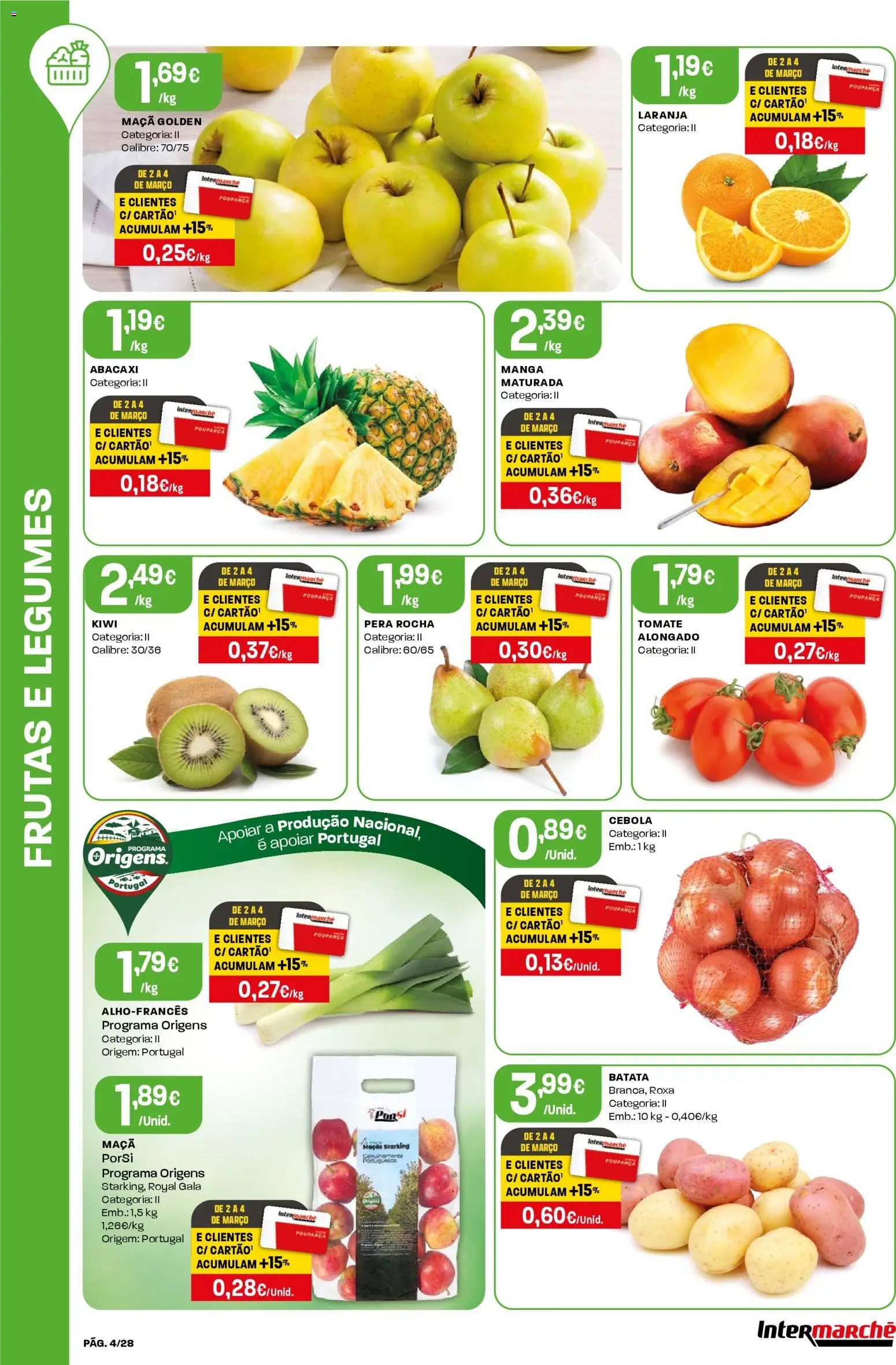 Intermarché Folheto Contact │ válido de 26.02.2026 | Página: 4 | Produtos: Cebola, Tomate, Abacaxi, Kiwi