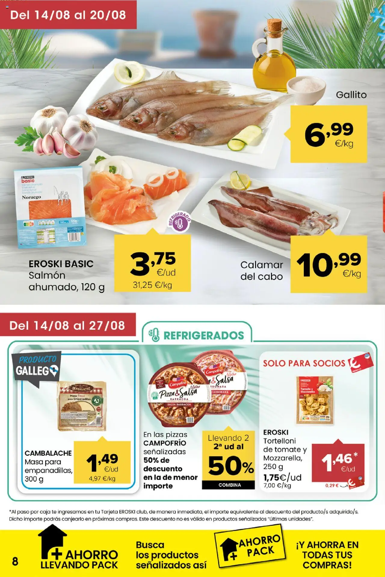 Eroski - Miramos por ti │ válido desde el 14.08.2025 | Página: 8 | Productos: Té, Barbacoa, Salmón ahumado, Caja