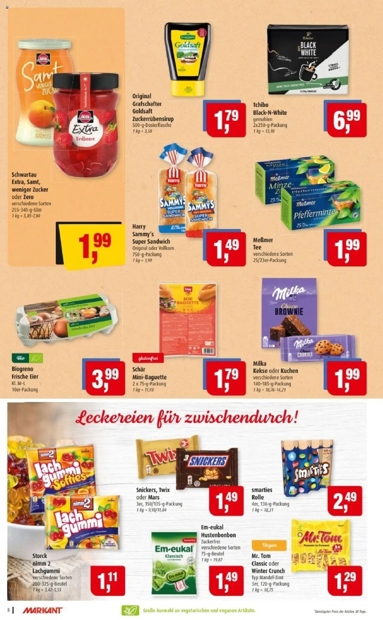 Markant Prospekt 	 – gültig ab 06.10.2025 | Seite: 8 | Produkte: Messmer, Smarties, Mars, Zucker