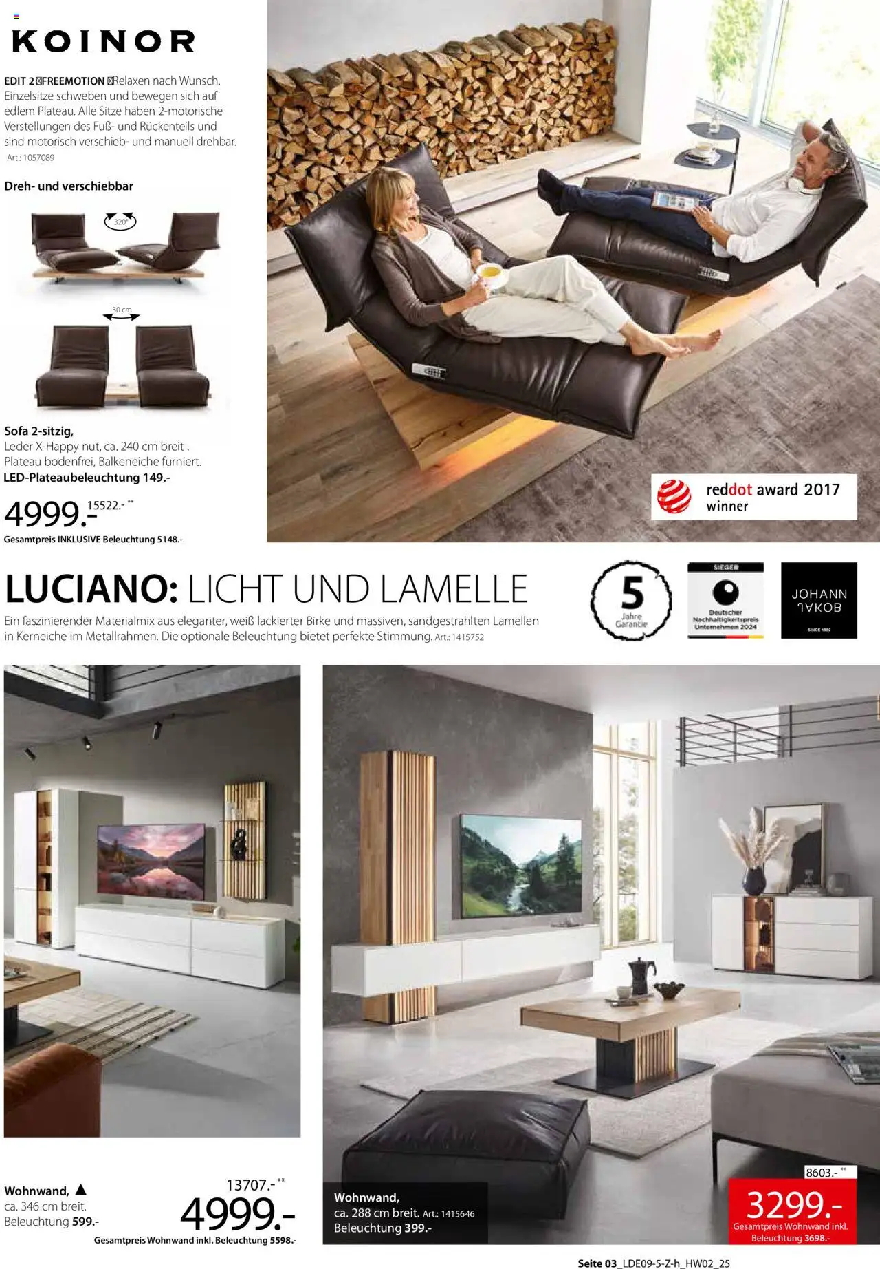 Zurbrüggen Hochwert – gültig ab 08.09.2025 | Seite: 3 | Produkte: Wohnwand, Sofa