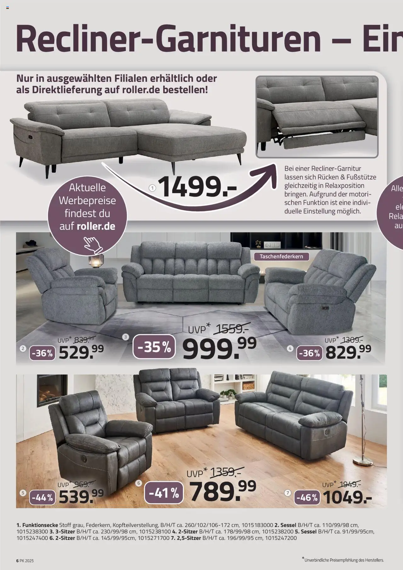 Roller Prospekt 	 – gültig ab 28.09.2025 | Seite: 6 | Produkte: Sessel