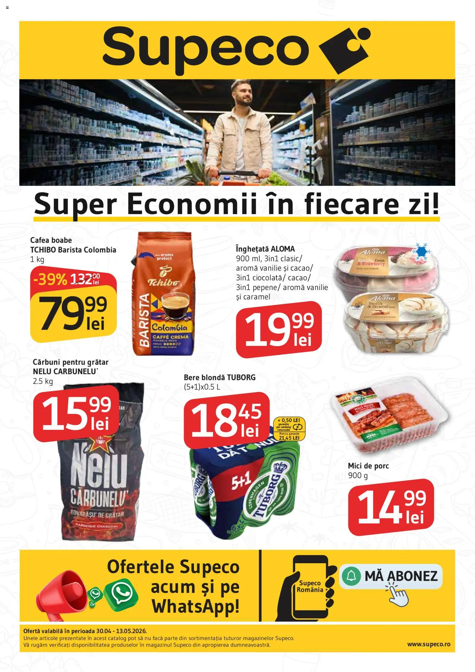 Noul catalog Supeco – valabil de la 30.04.2026 | Pagină: 1 | Produse: Grătar, Mici, Bere, Înghețată