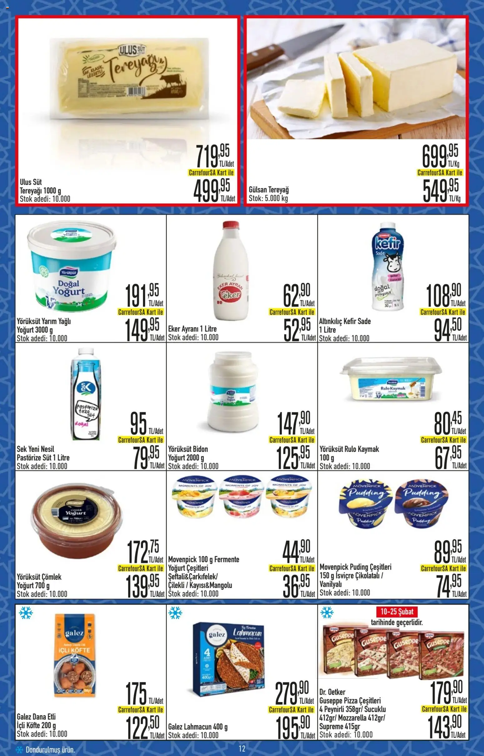 CarrefourSA Katalog - 09.02.2026 tarihinden itibaren geçerlidir | Sayfa: 14 | Ürünler: Kefir, Tereyağı, Yoğurt, Pizza