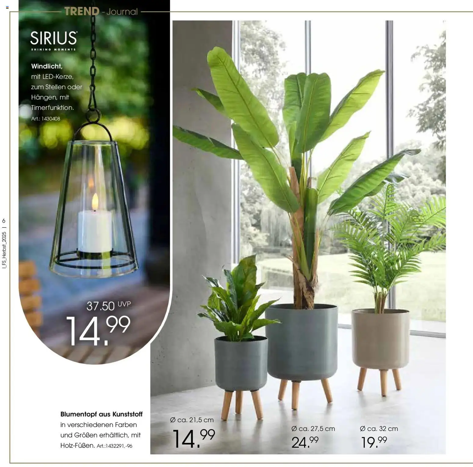 Zurbrüggen - Zurbrüggen: Raum für neue Lieblingsstücke – gültig ab 19.10.2025 | Seite: 6 | Produkte: Blumentopf