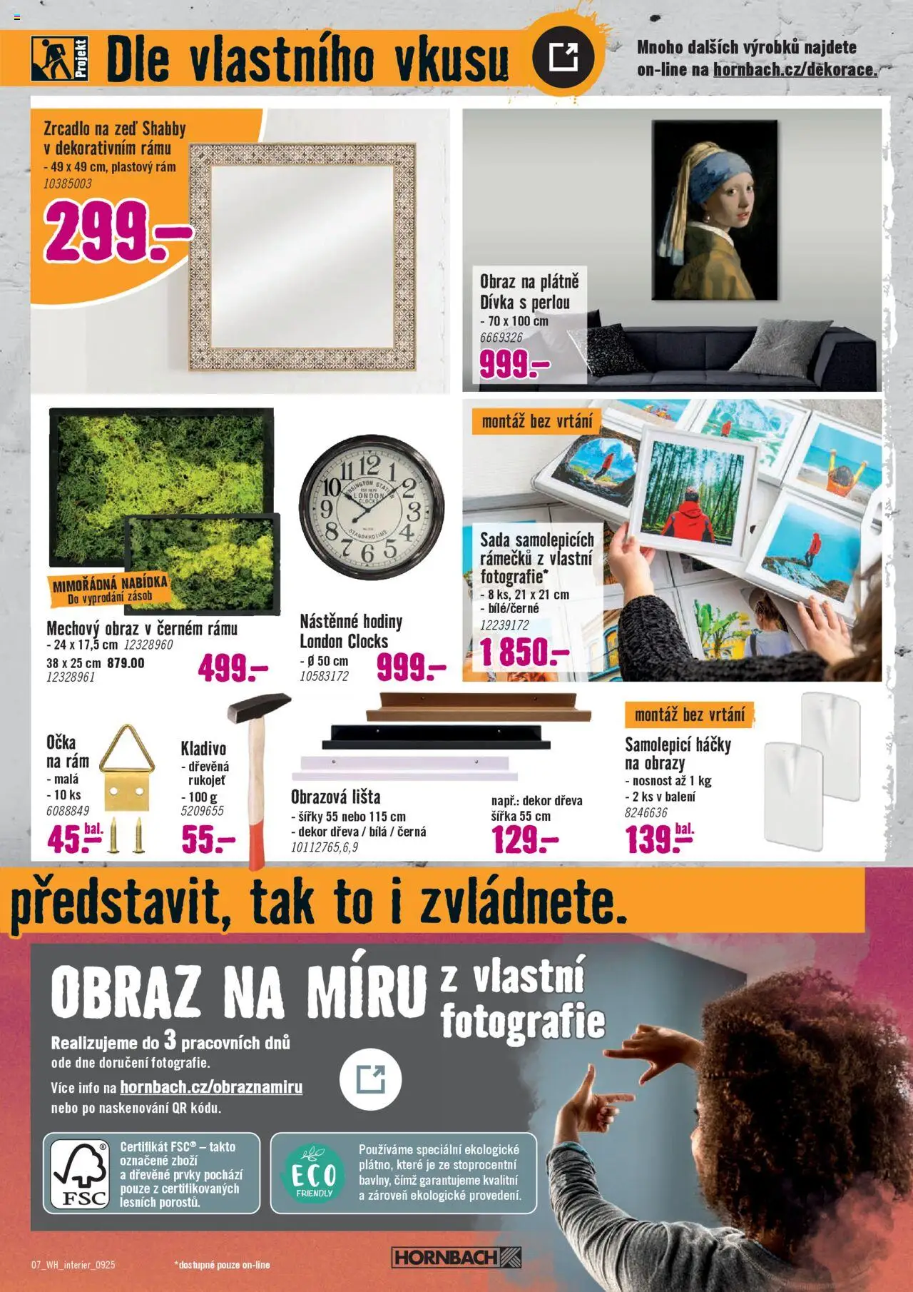 HORNBACH leták od 03.09.2025 | Strana: 7 | Produkty: Hodiny, Obrazy, Kladivo, Zrcadlo