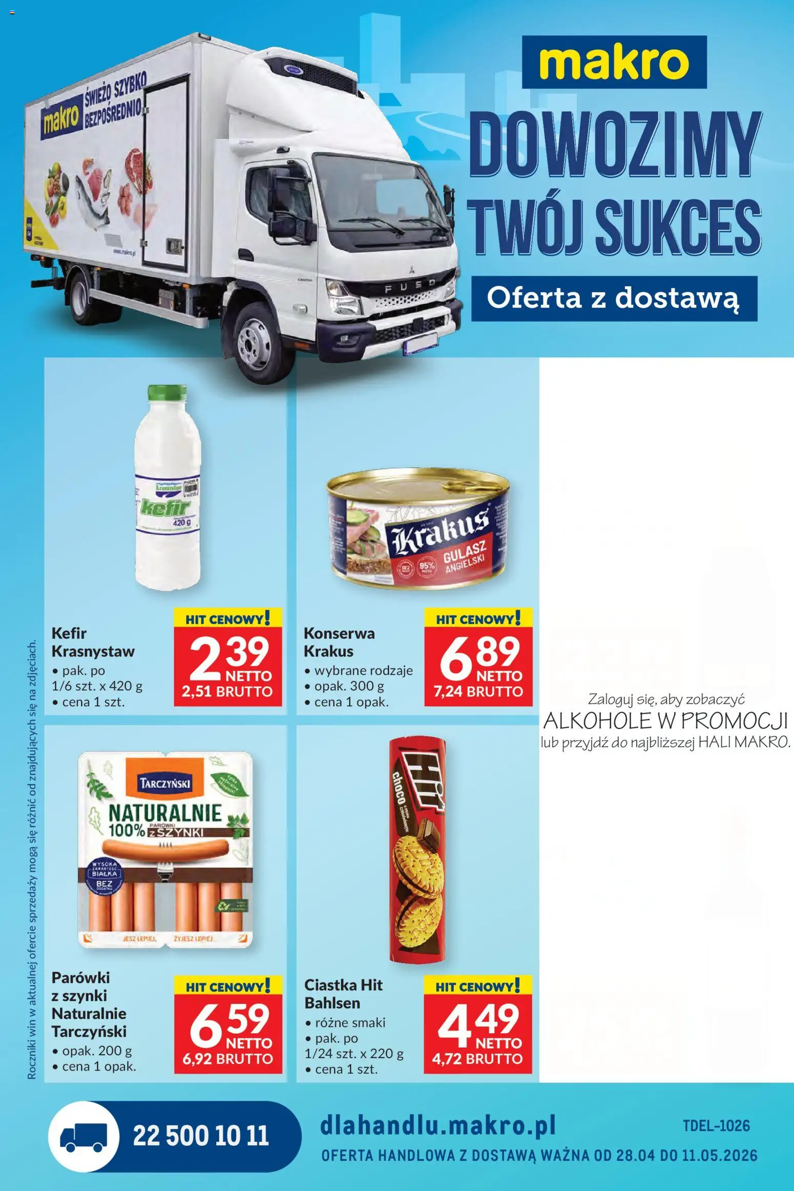 Makro gazetka - Dystrybucja do sklepów od 28.04.2026 | Strona: 1 | Produkty: Kefir, Parówki z szynki, Gulasz angielski, Gulasz