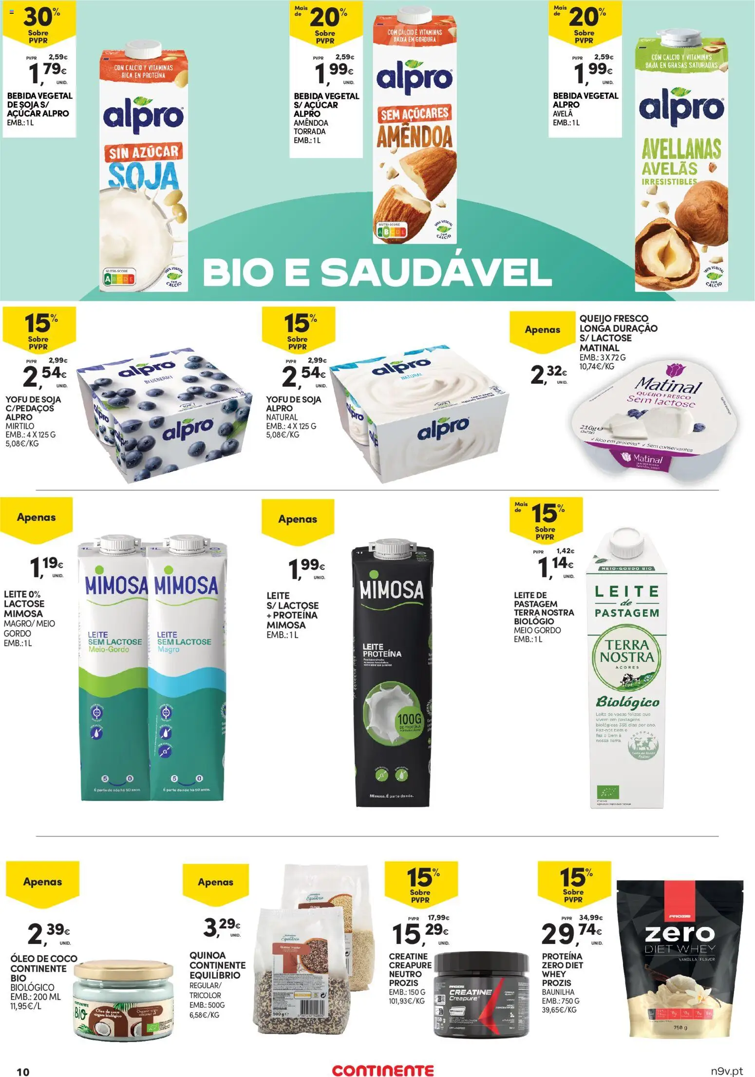 Continente - Açores │ válido de 19.02.2026 | Página: 10 | Produtos: Avelãs, Cálcio, Bebida, Proteina