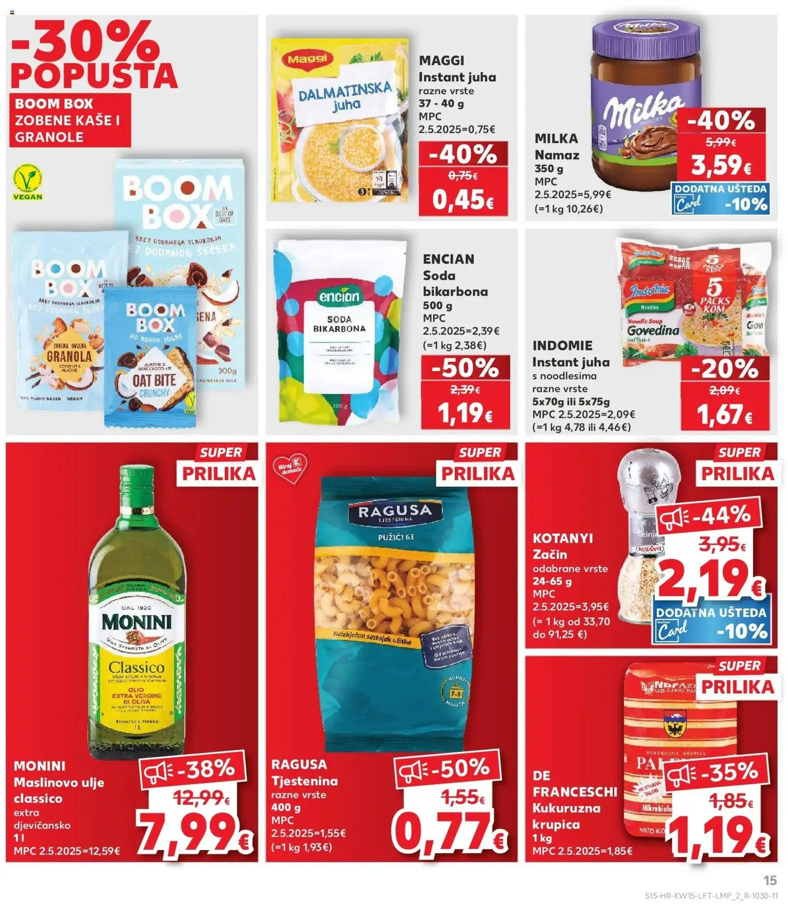 Kaufland katalog | vrijedi od 08.04.2026 | Stranica: 15 | Proizvodi: Maslinovo ulje, Tjestenina, Pasta, Namaz