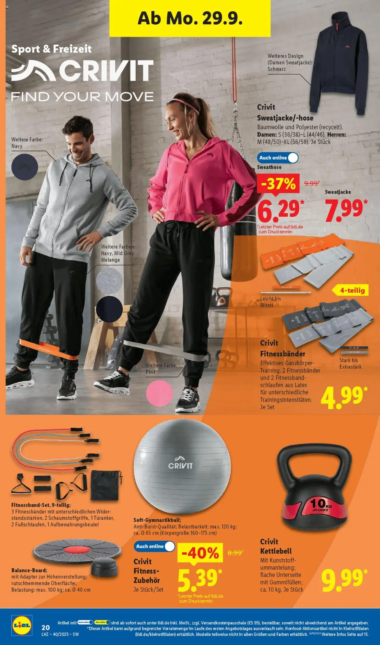 Lidl Prospekt Gundelsheim – gültig ab 29.09.2025 | Seite: 30 | Produkte: Adapter, Sweathose, Sweatjacke
