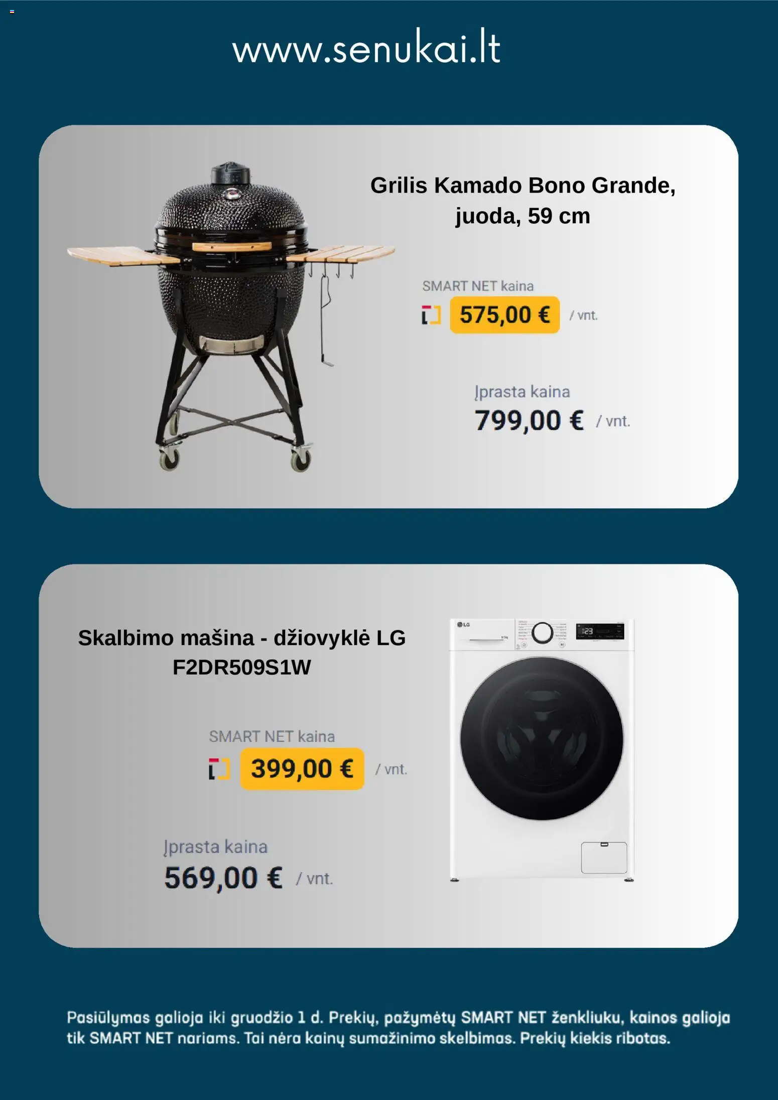 Senukai akcijos nuo 21.11.2025 | Puslapis: 4 | Prekių: Skalbimo mašina, Džiovyklė, Grilis