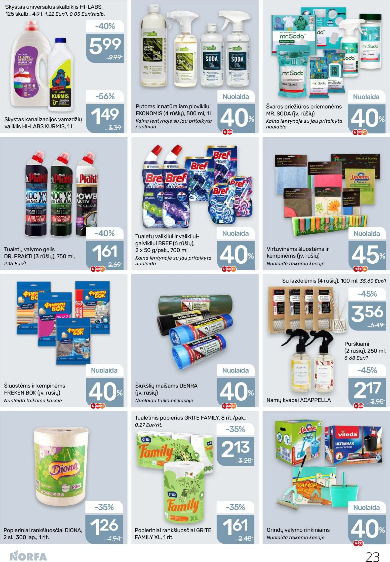 NORFA akcijos nuo 19.03.2026 | Puslapis: 23 | Prekių: Wc, Tualetinis popierius