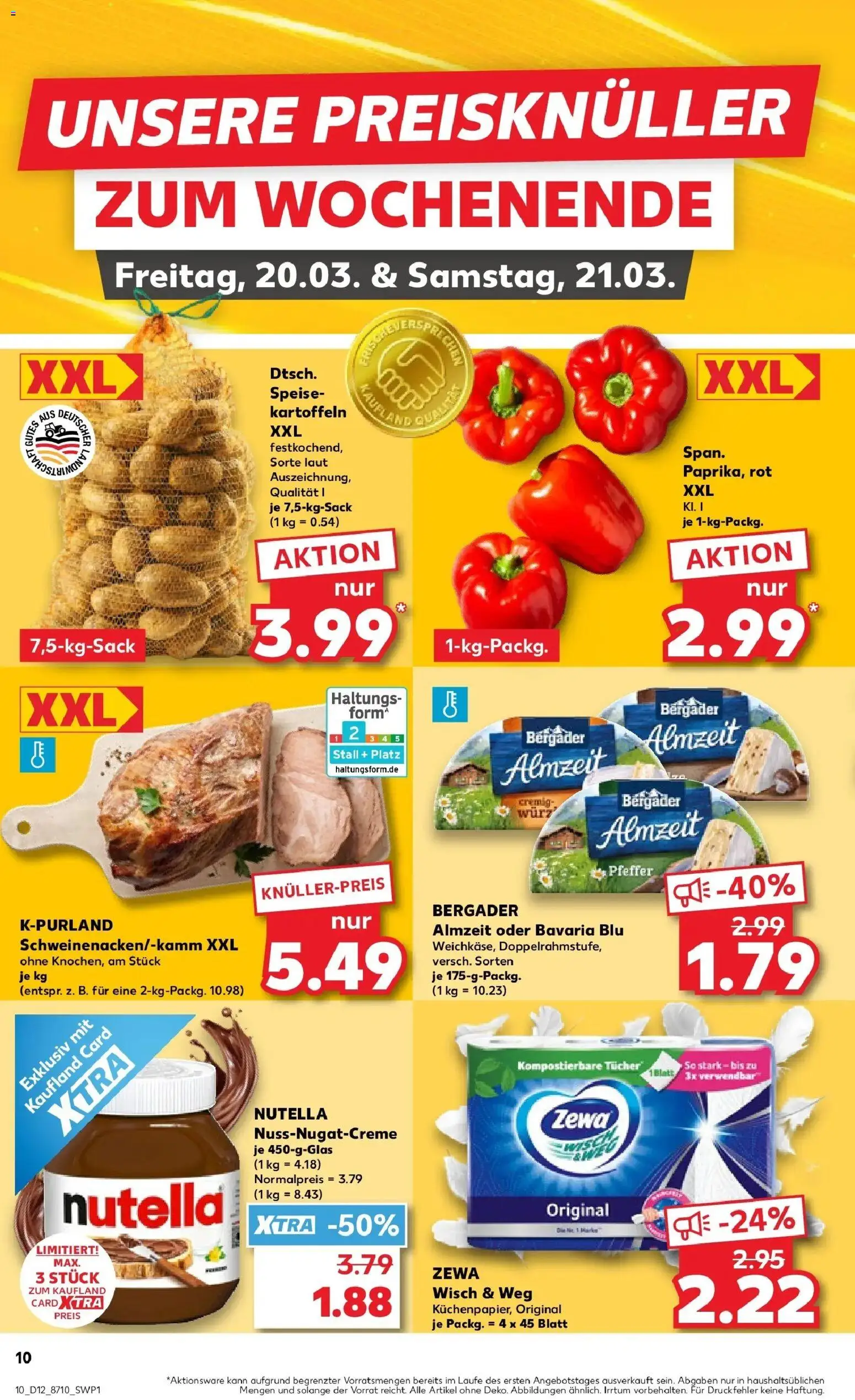 Kaufland Prospekt Heinsberg	 – gültig ab 19.03.2026 | Seite: 10 | Produkte: Zewa, Nutella, Kartoffeln, Pfeffer