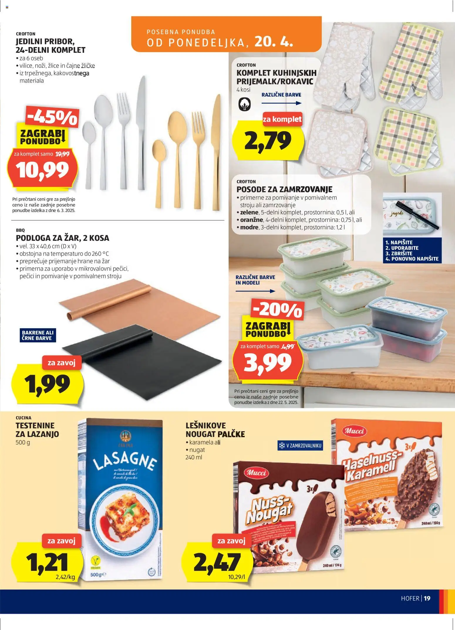 Hofer SI katalog | vrijedi od 15.04.2026 | Stranica: 19 | Proizvodi: Lasagne, Jagode, Karamela
