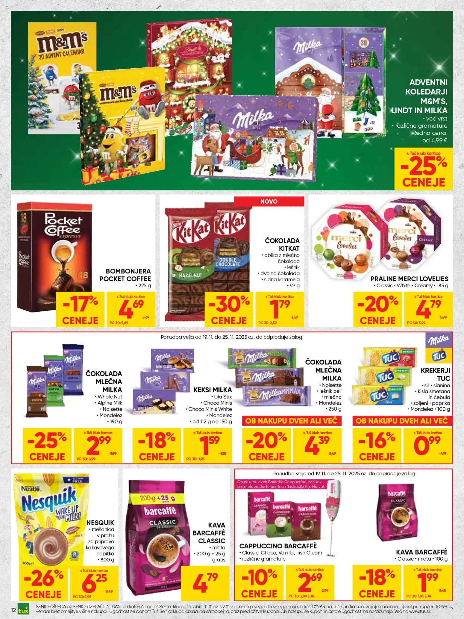 Novi Tuš katalog ponudbe – veljaven od 12.11.2025 | Stran: 12 | Izdelki: Keksi, Paprika, Kava, Cebula