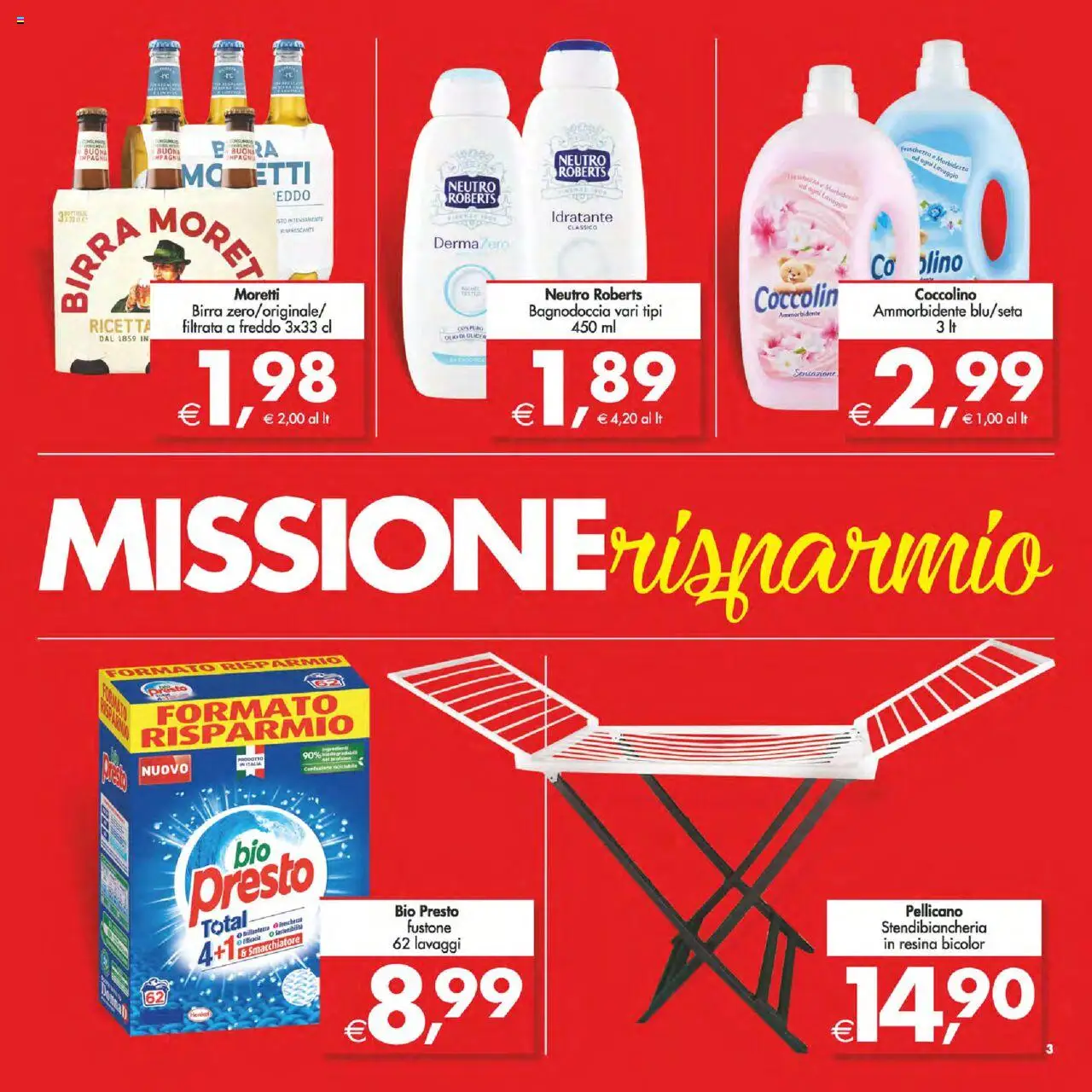 Volantino Decò del 03.10.2025 | Pagina: 3 | Prodotti: Birra, Ammorbidente, Smacchiatore, Stendibiancheria