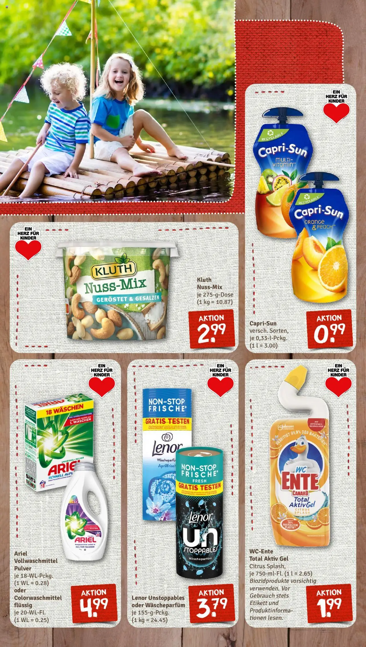 Nahkauf Prospekt - gültig ab dem 28.07.2025 | Seite: 3 | Produkte: Lenor, Ariel, Wasser, Ente