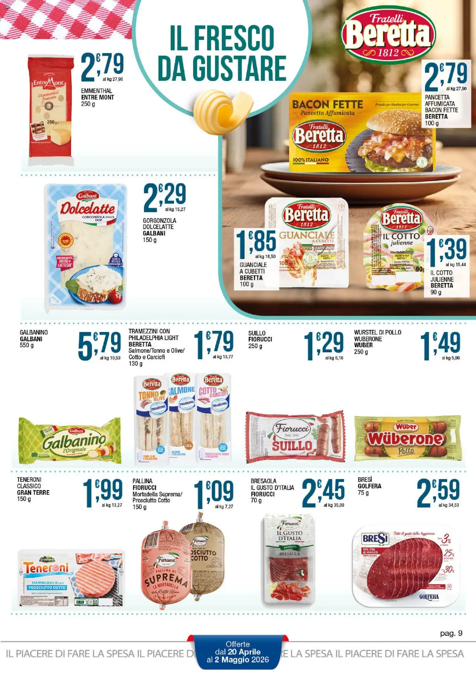 Volantino Sidis del 20.04.2026 | Pagina: 9 | Prodotti: Pollo, Manzo, Bresaola, Carciofi