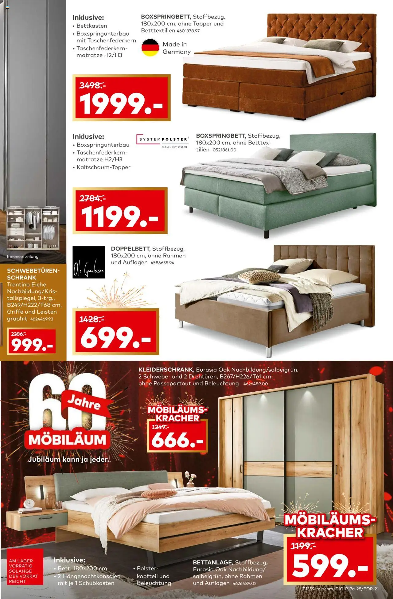 Porta! Möbiläums-Kracher – gültig ab 08.09.2025 | Seite: 3 | Produkte: Matratze, Topper, Schrank