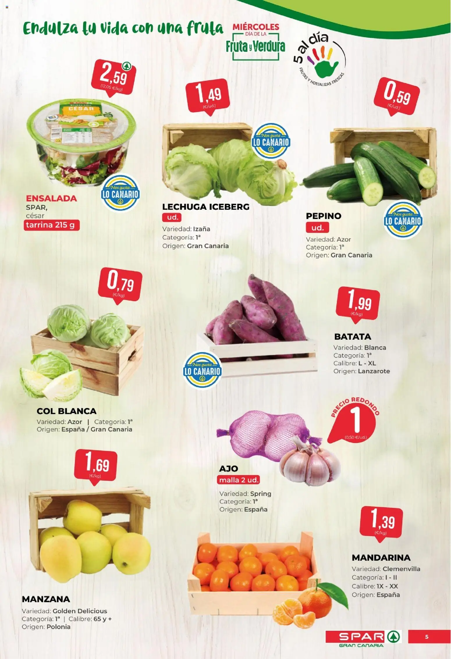 Spar - folleto │ válido desde el 09.01.2026 | Página: 5 | Productos: Στιγμιαίος καφές, Σφουγγαρίστρα, Manzana, Ensalada