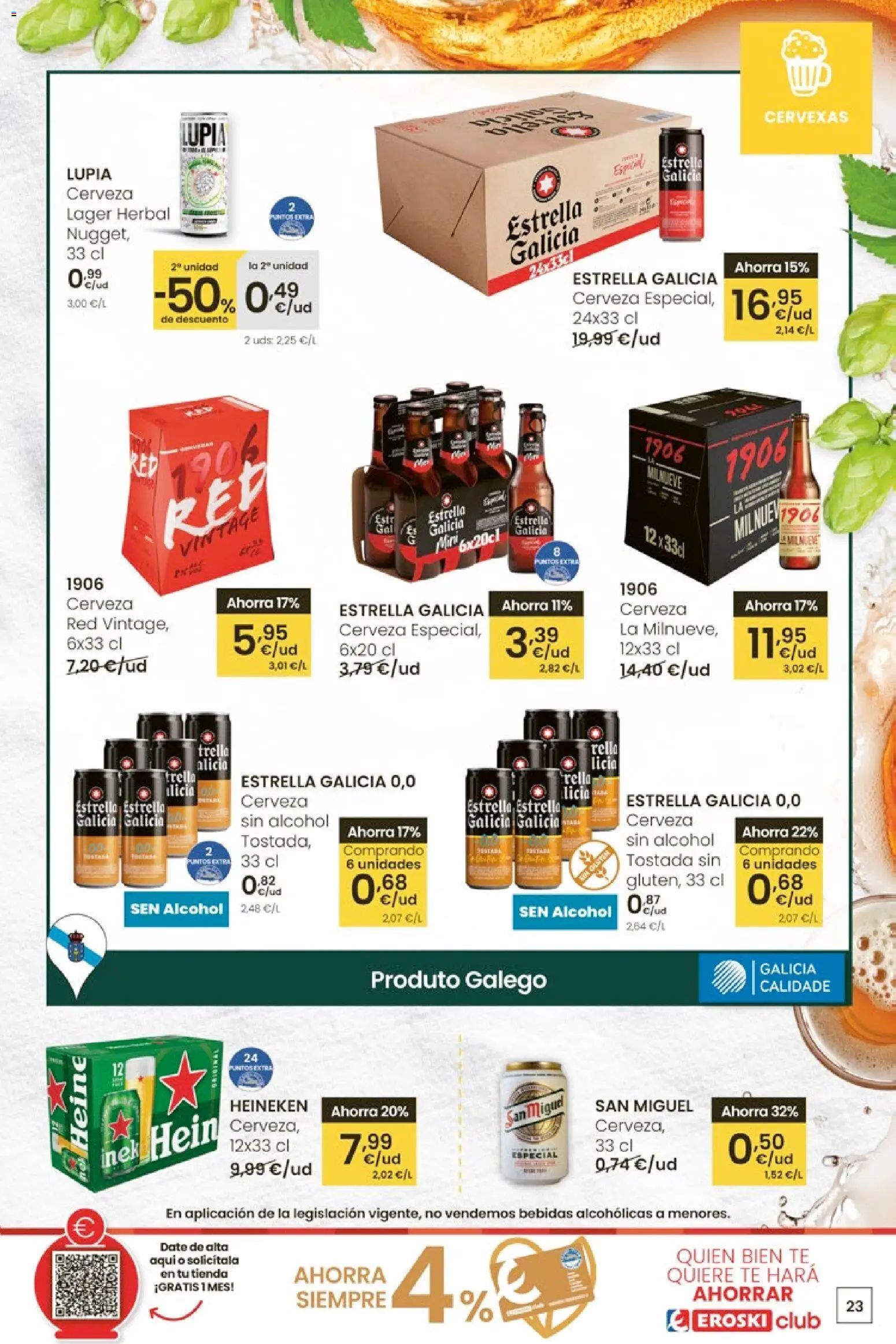 Eroski - Adiántate ao Nadal │ válido desde el 13.11.2025 | Página: 23 | Productos: Cerveza, Té, Σπανάκι