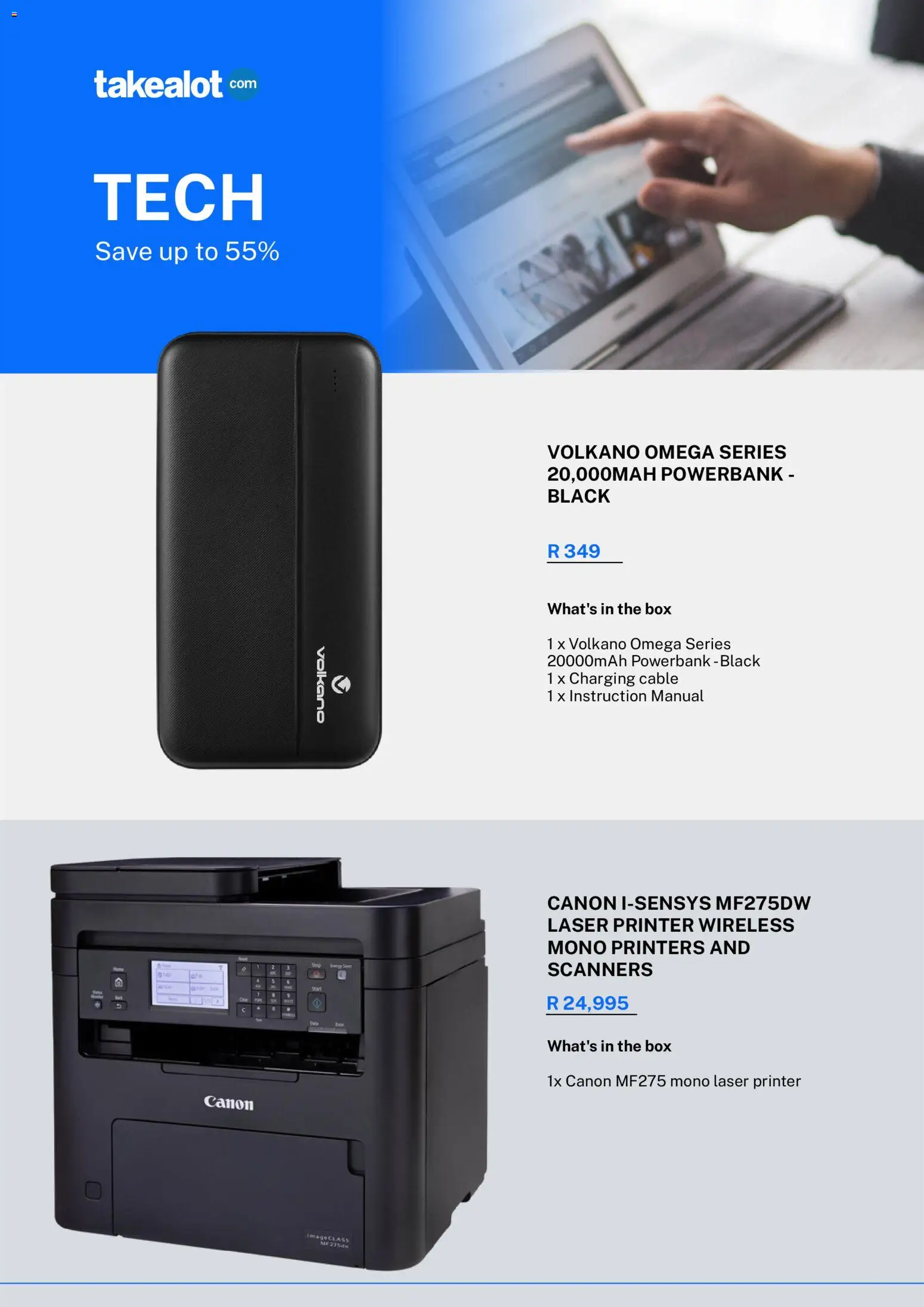 New Takealot catalogue – valid from 10.11.2025 | Page: 11 | Products: Powerbank, Printer, Cable, Box