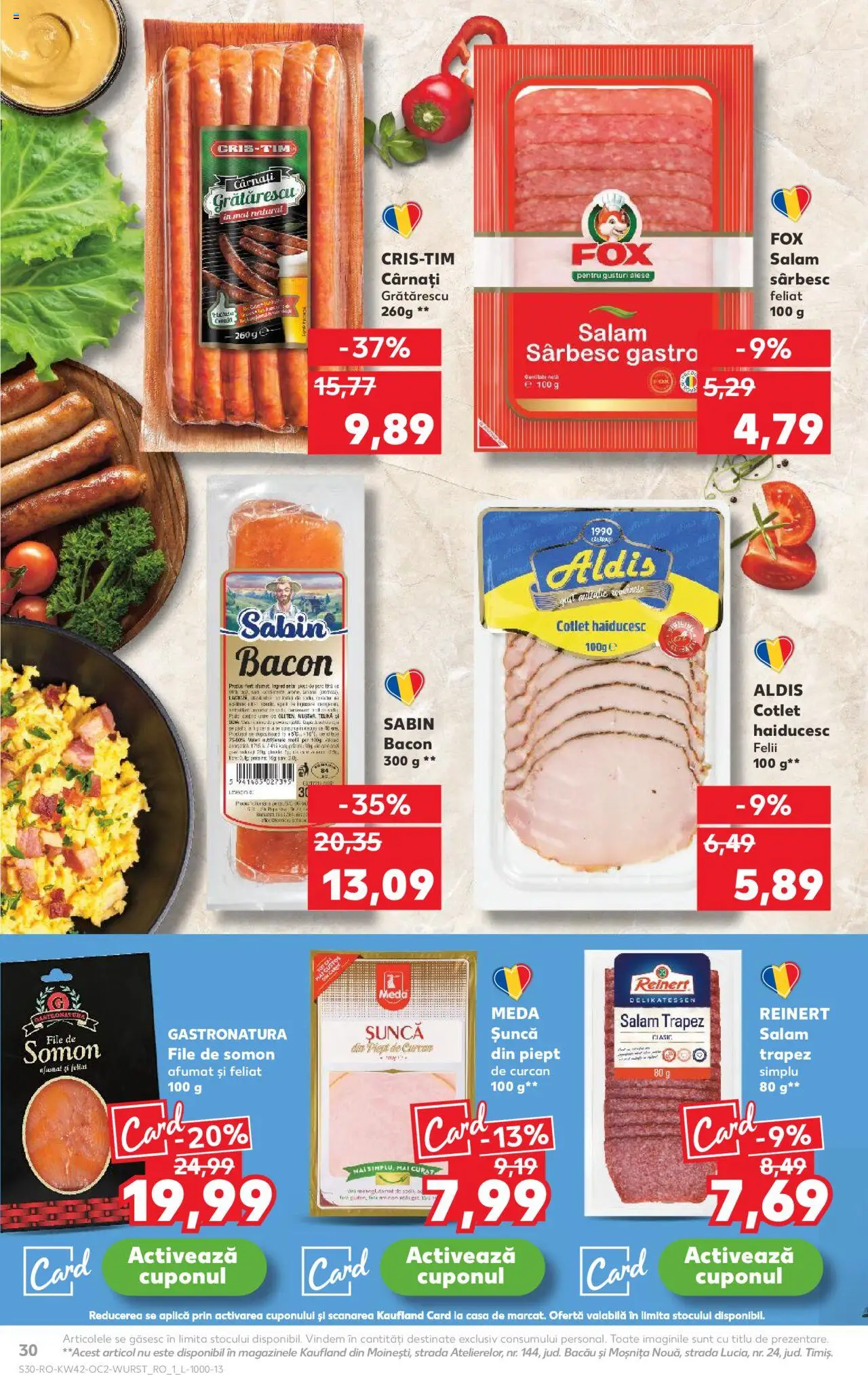 Kaufland RO akciós ujság - amely érvényes a következő dátumtól: 15.10.2025 | Oldal: 30 | Termékek: Bacon